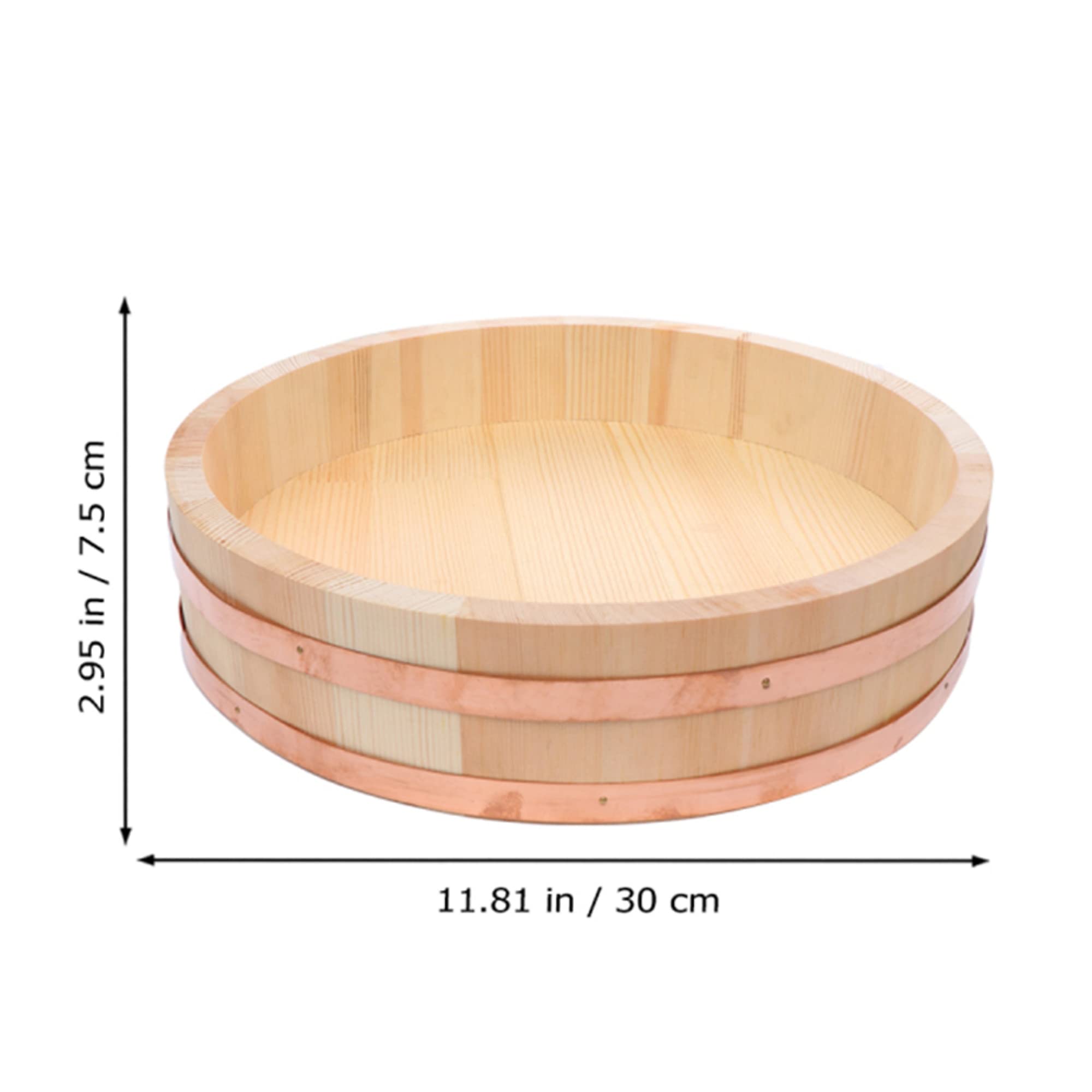 Hangiri Sushi Oke pojemnik do mieszania ryżu, zestaw do robienia sushi z Hangiri X1, bambusowa mata do zwijania sushi x 1, łopatka do ryżu x 1 - drewno sosnowe/60 x 16 cm