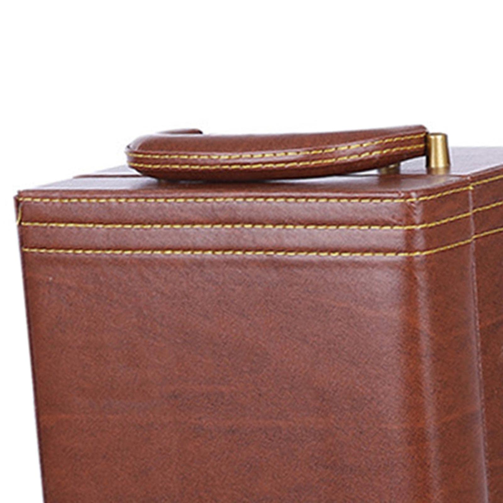 perfk Coffret Cadeau vin en Cuir PU avec Service à vin avec Couvercle et poignée Organisateur de Rangement Étui de Transport de vin pour événements, Double Fente
