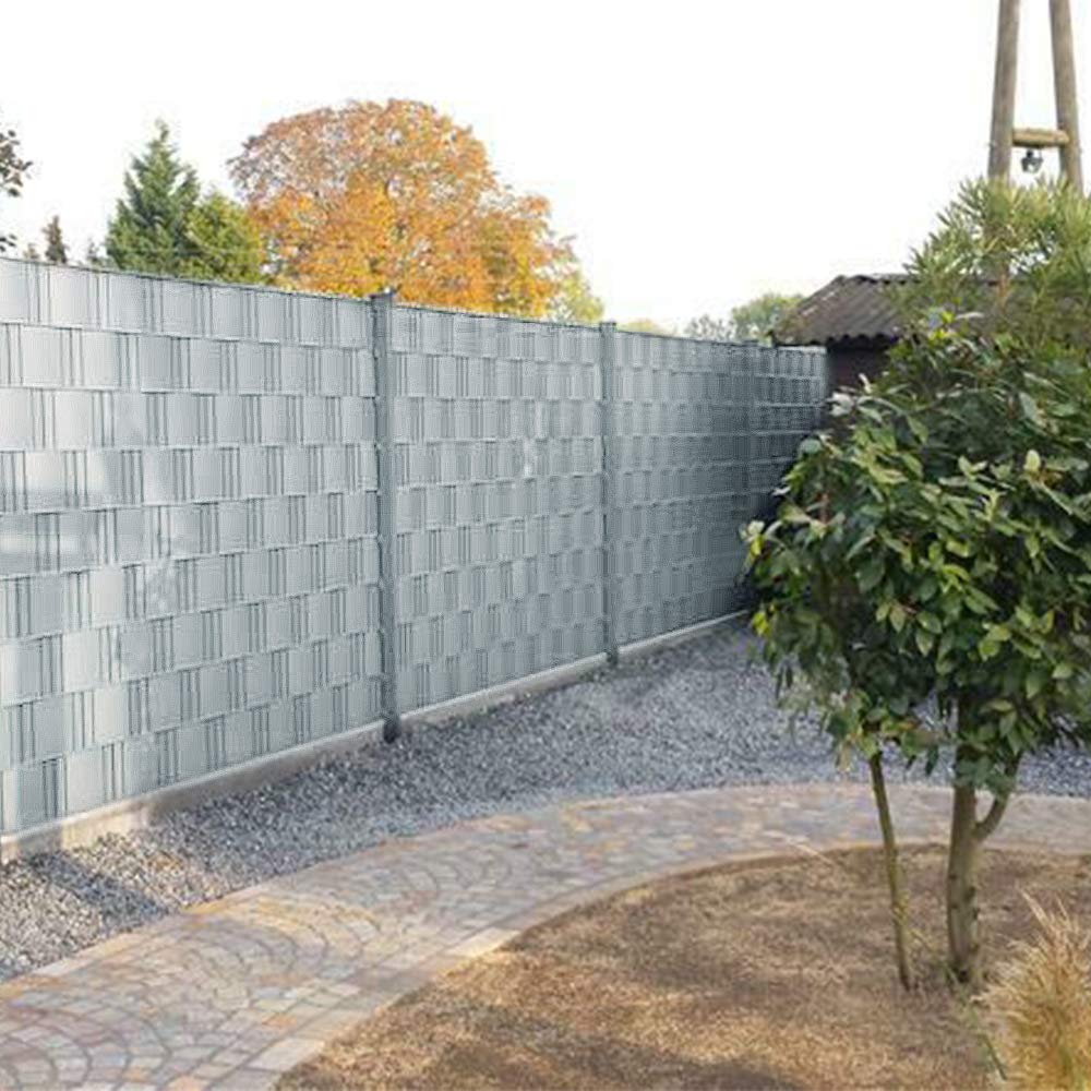 Froadp Listwy Prywatności z PCV Ekran Prywatności W Zestawie 120 Klipsów Mocujących do Ogrodzeń z Pojedynczych i Podwójnych Prętów Folia Prywatności do Ogrodzenia Ogrodu Balkonu (260M x 19CM, Szary)