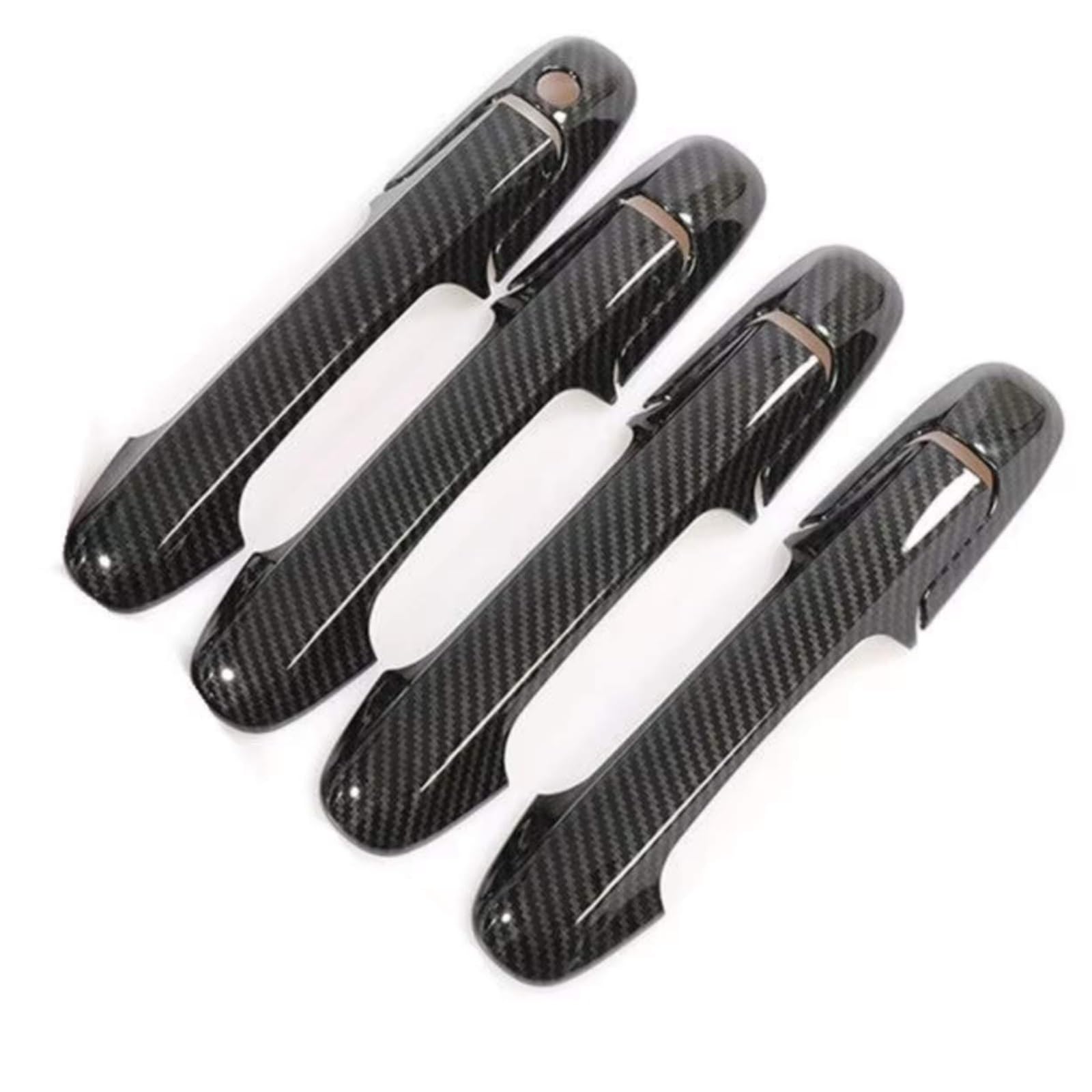 JJRFVBGT Door Handle Trim Compatible with Accord Sedan 2003 2004 2005 2006 2007 ABS Silver Carbon Fiber Decor Styling Accessories Car Door Handle Cover(Carbon Fiber)