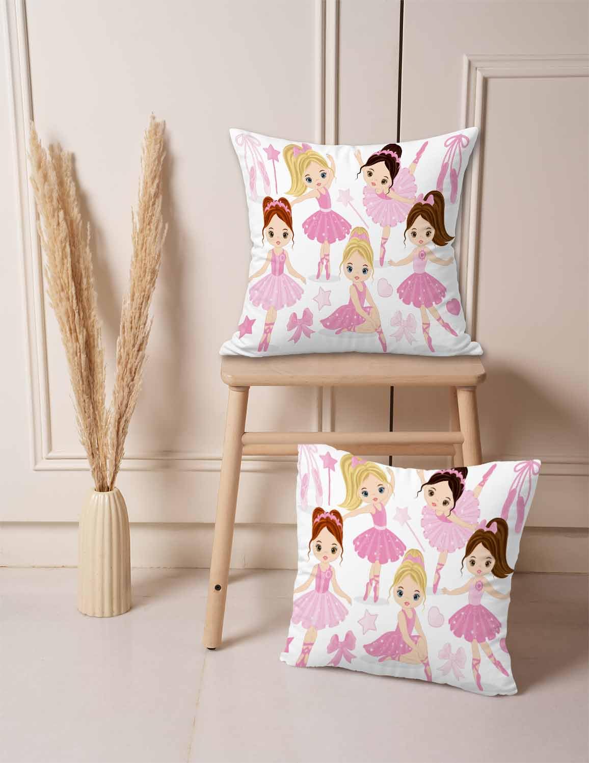 Zovinex Cushion Covers Soft Short Plush Pink Ballet Gifts Design for Women Decorations Throw Pillow Case Set of 2 18x18 inch Home Decor for Sofa Bench Couch Garden Furniture 45x45cm - Image 4