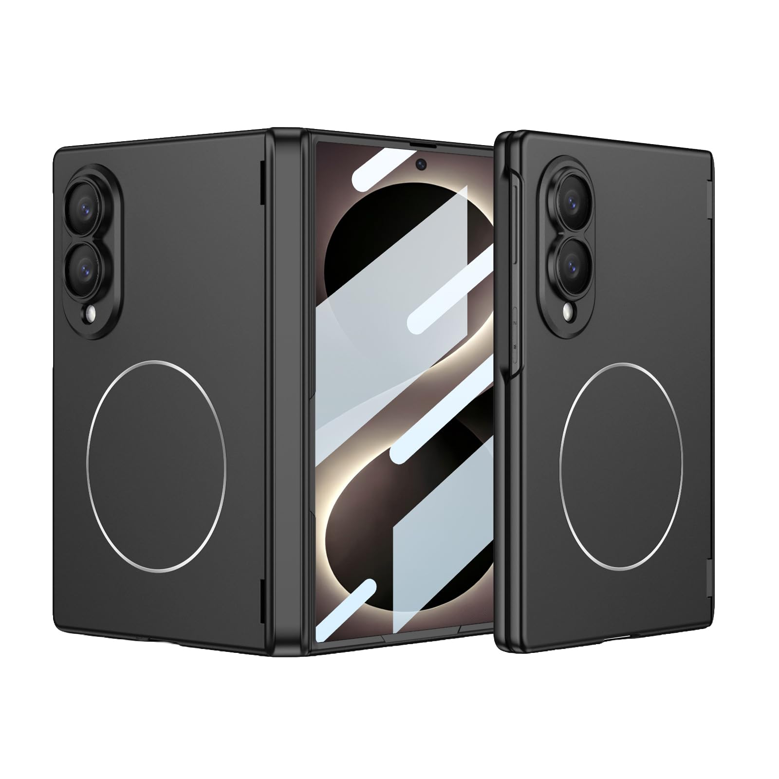 FDUJINH Magnetic Case for Samsung Galaxy Z Fold 8, with Screen Protector Film Full Protection Cover Hinge Anti-Drop Hard Shell