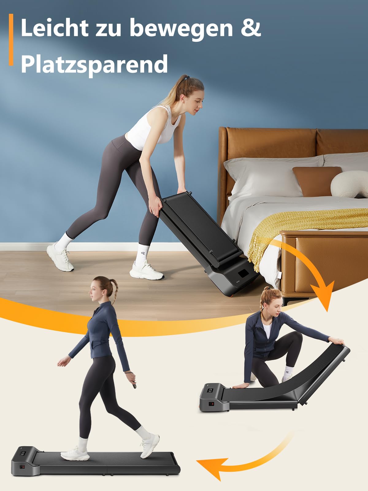 WalkingPad by KingSmith Z1, P1, A1 Pro, Z3 H+, G1 Walking-Pad Laufband für Zuhause Büro klappbar (je nach Modell: bis zu 136kg Tragkraft, 12km/h; alle Modelle: LED-Display, App, Keine Montage nötig)