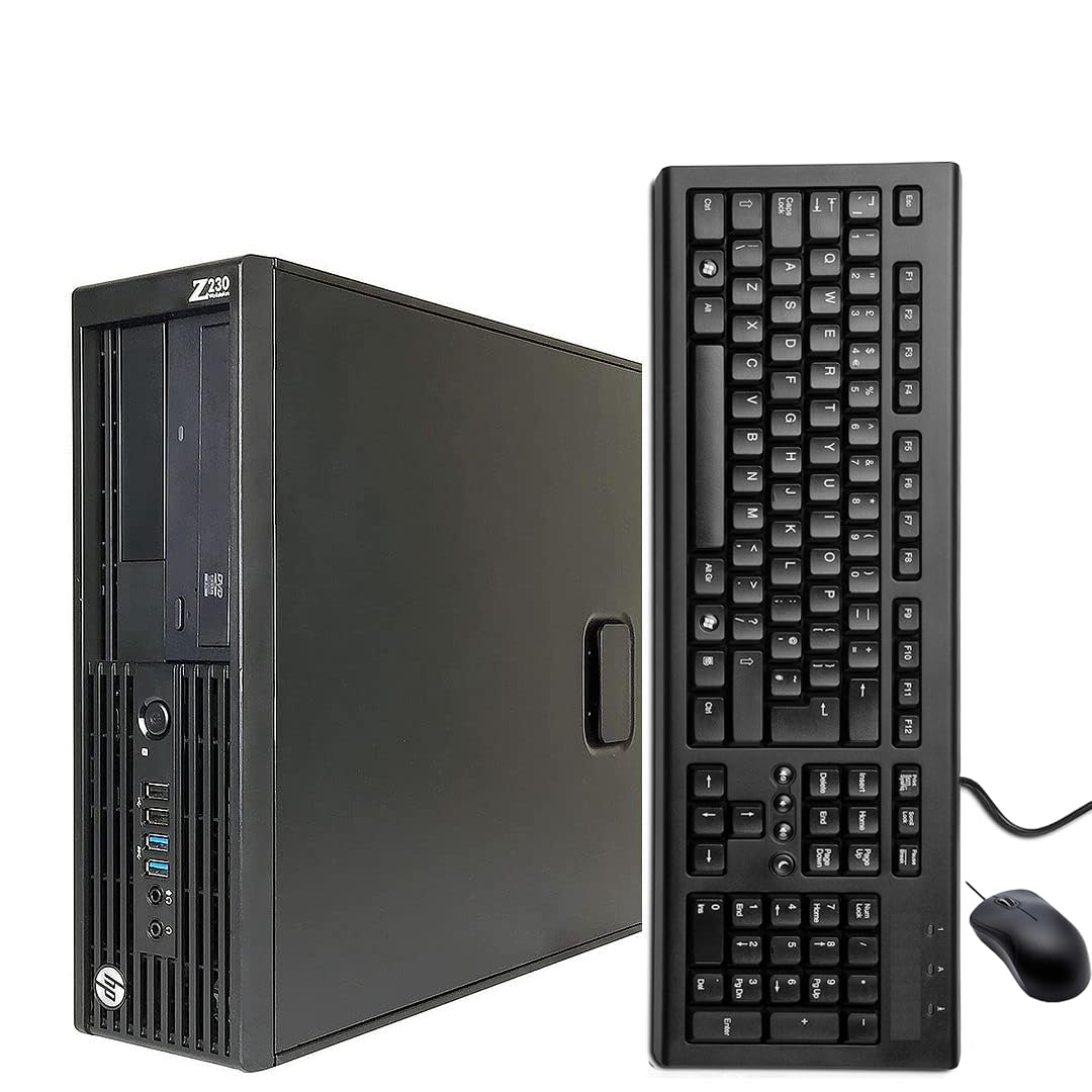 HP Z230 SFF Workstation Desktop Computer PC, Intel Xeon E3-1271 V3, 8 GB RAM, 500 GB HDD, WiFi, Bluetooth, tastiera US QWERTY Windows, 11 Pro (ricondizionato)