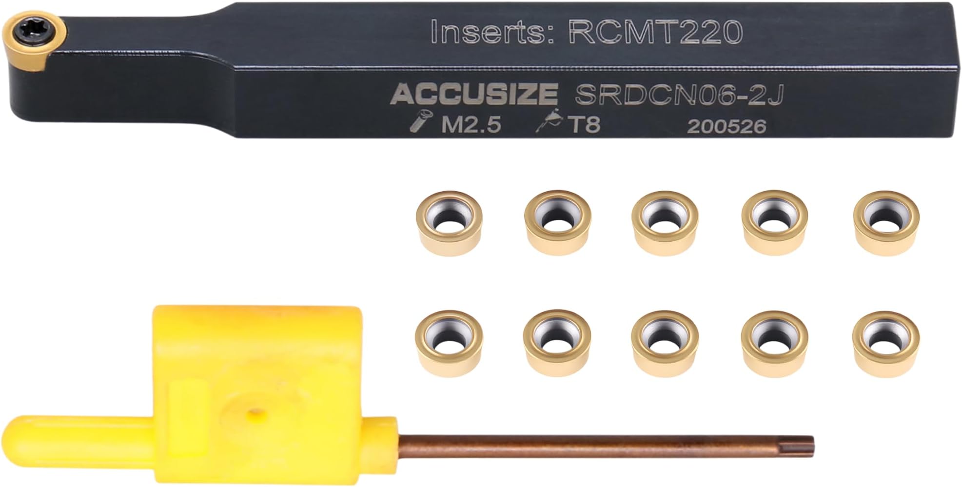 Accusize SRDCN06-2J Indexable Tool Holder, 3/8 x 3-1/2 in, 2376-0006INS