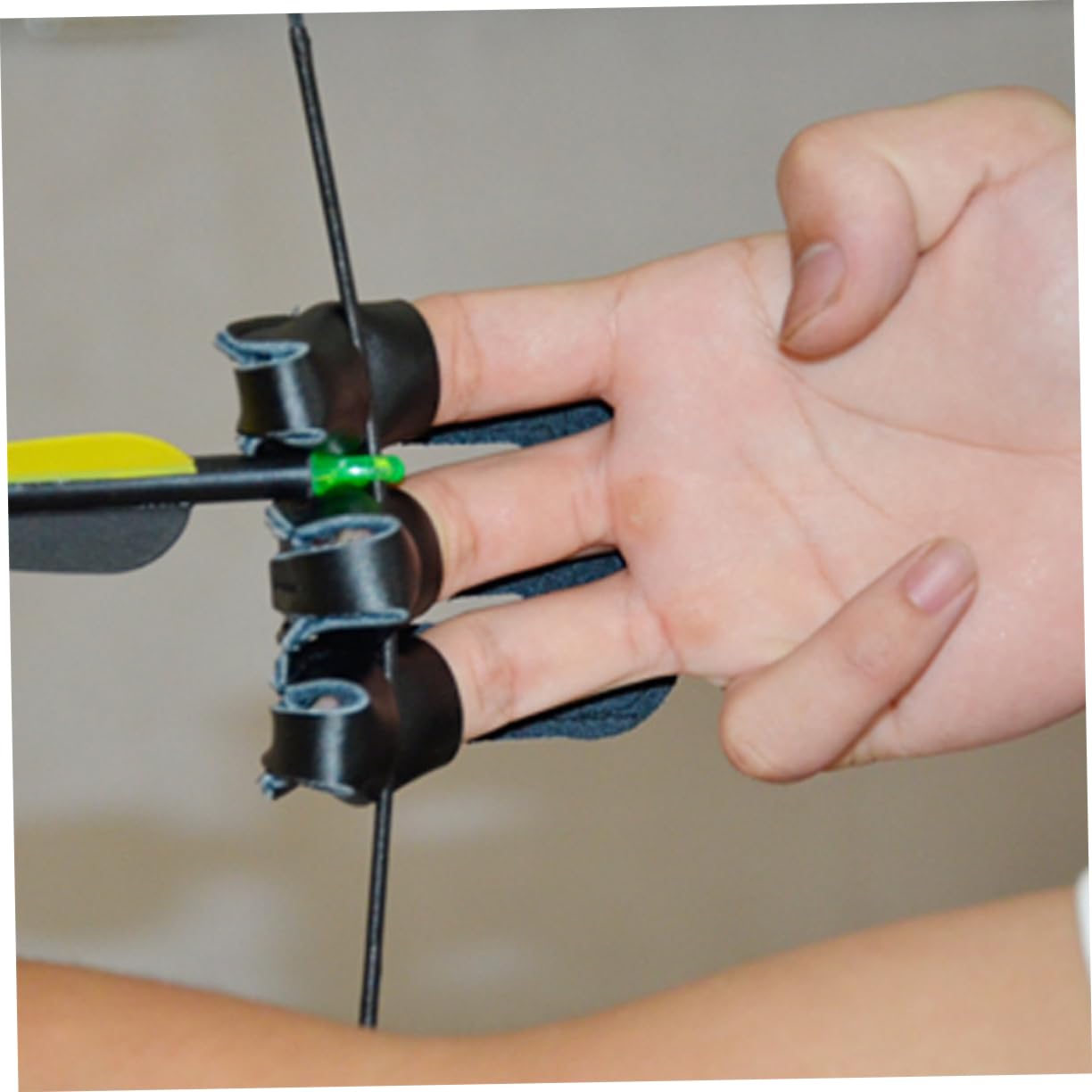 Anneome Practical Three Finger Protective Gear for Black Glove with Wrist Hook and Loop Strap Lightweight Design for Comfortable Shooting and Finger Protection