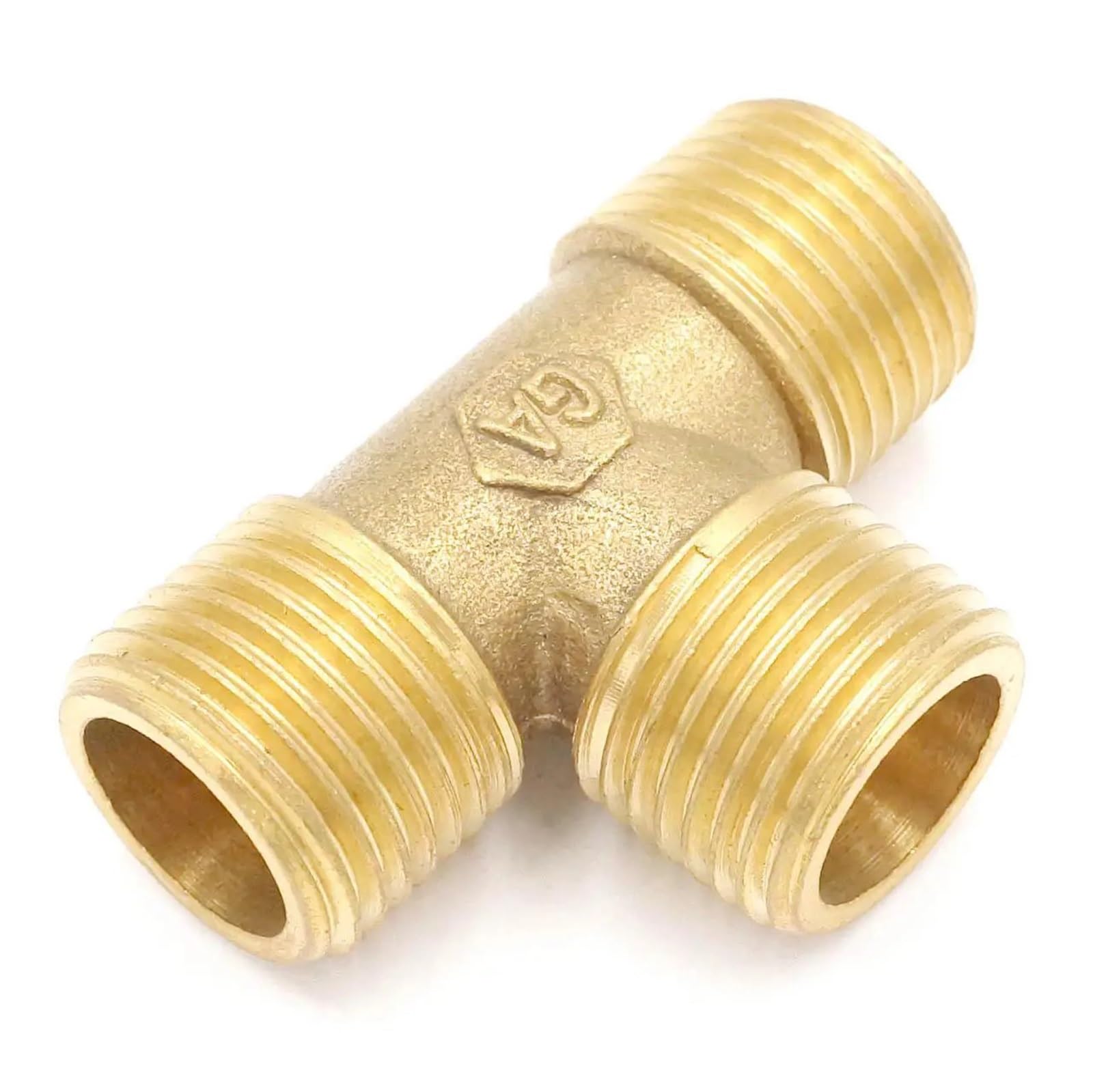 Aarterzza Men's One Color 1Pc 1/4" Bspp Equal - Tee 3 Ways Brass Pipe Connector Water Fuel Gas