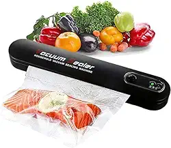 Seladora a Vácuo Automática e Compacta para Alimentos | Sistema 2 em 1 (Selagem + Aspiração) | Compatível com Sacos Rolos 20–30 cm | Ideal para Carnes, Vegetais e Frutas | Conserva e Fácil Limpeza