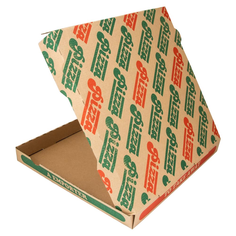 García de Pou 148.23 Cajas de Pizza Microcanal Ecológicas, 32 x 32 x 3.5 cm, Set de 100, Natural