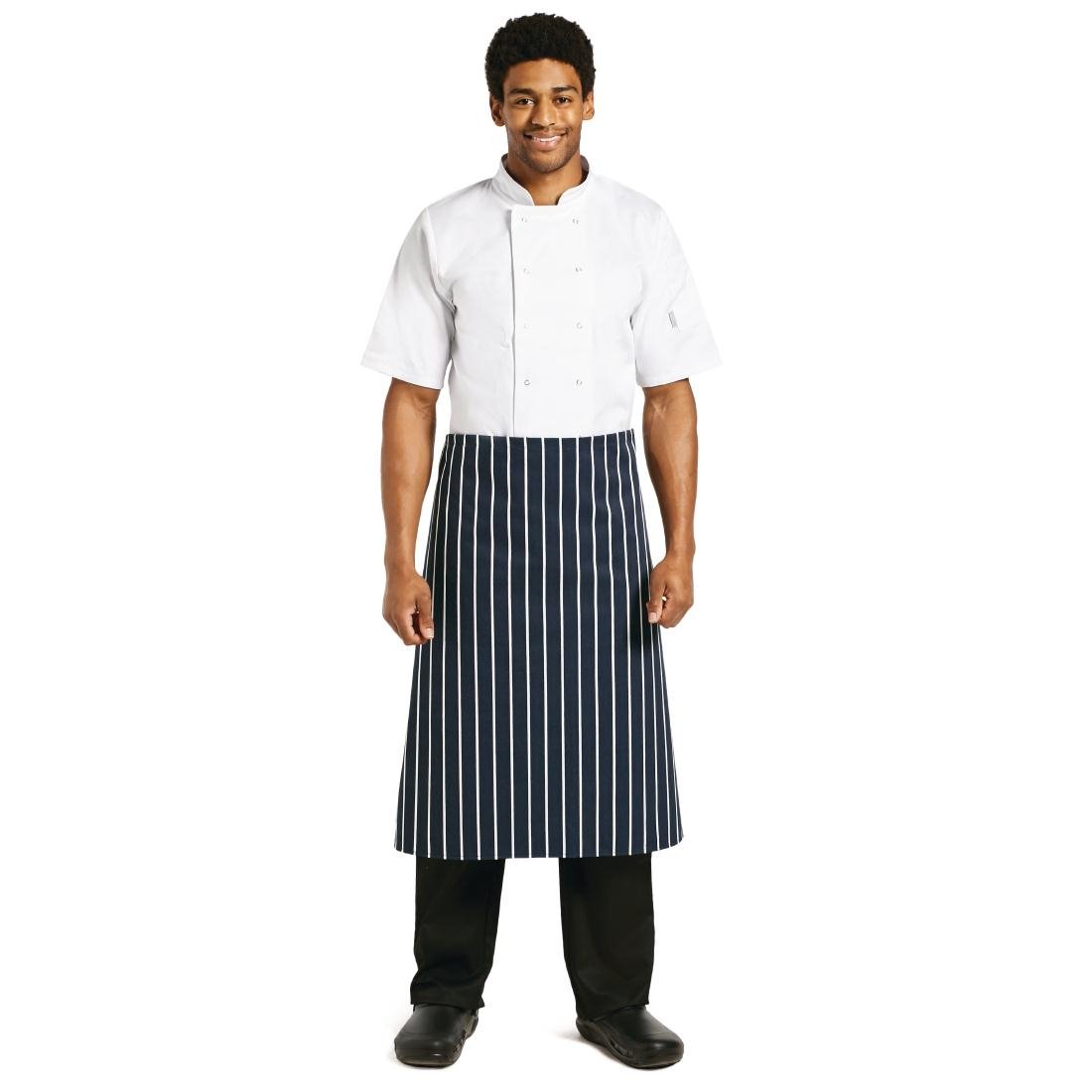 Whites Bistro Apron Blue/White Butchers Stripe