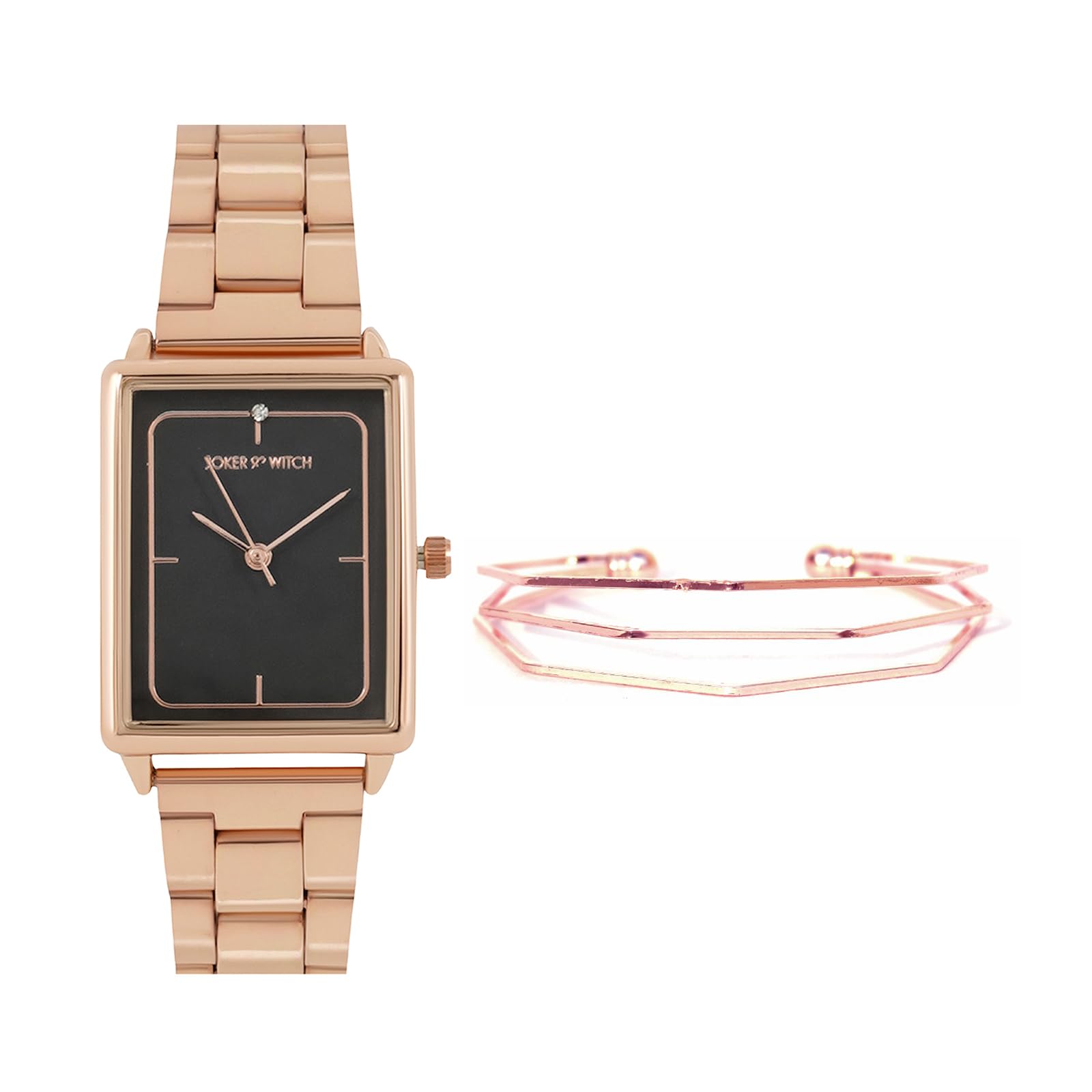 Joker & Witch Stainless Steel Women Caprice Rosegold Analog Watch Bracelet Stack, Grey Dial, Rose Gold Band (B0C7LC1G37) Amazon Price History, Amazon Price Tracker
