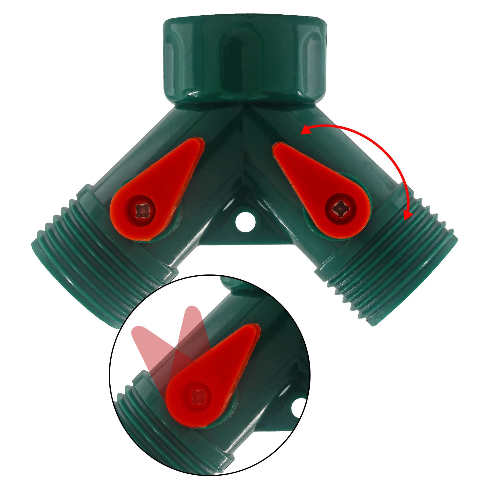 6 adaptadores de manguera de 2 vías, conector de manguera de jardín con válvula en Y, adaptador de grifo de espiga antioxidante, conectores en Y de manguera de jardín de 3/4, divisor de