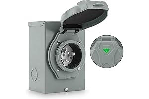 50 Amp Generator Inlet Box, 1 Ph NEMA P Socket, 12500 Watts,...