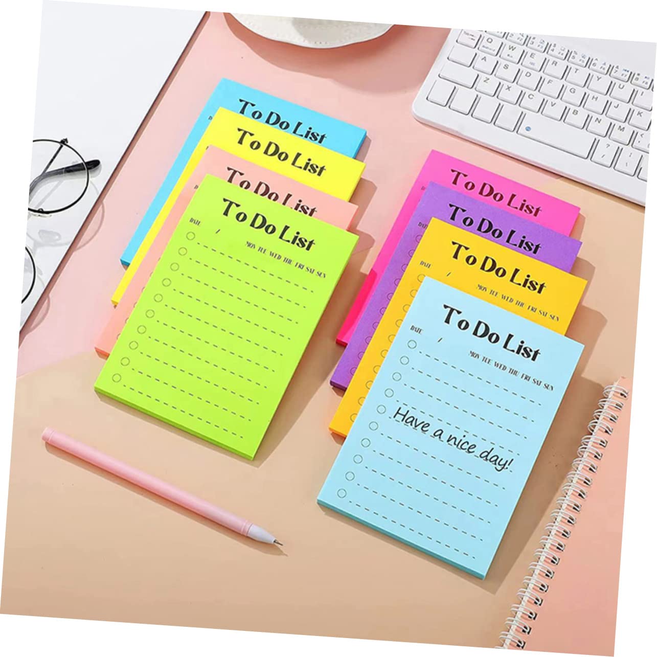 SHOWERORO Pegatinas Para Notas Blocs De Notas Fluorescentes 16 Unidades/set Múltiples Autoadhesivas Para Oficina