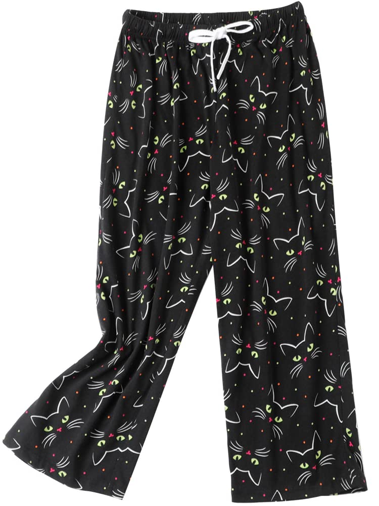 Pantalon de pyjama pour femme - Joli bas de pyjama en coton imprimé avec poches