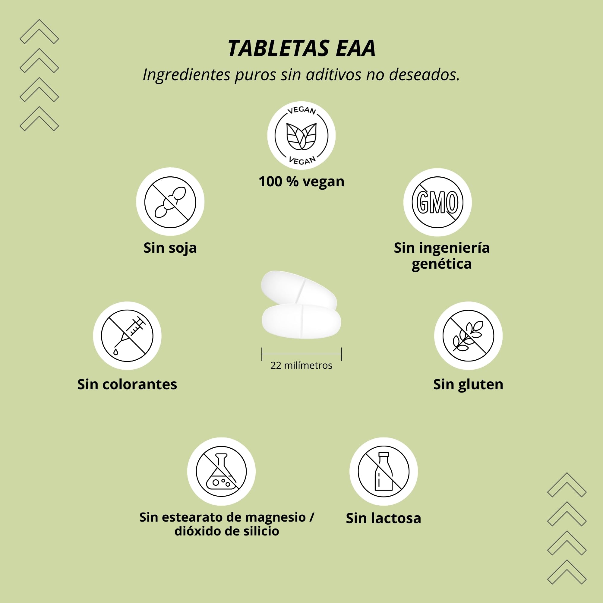Nutri + EAA Comprimidos Alta Dosis Veganos - 300 Tabletas de 1025 mg - Aminoácidos Esenciales para Desarrollo Muscular - Suplemento de Aminoácido