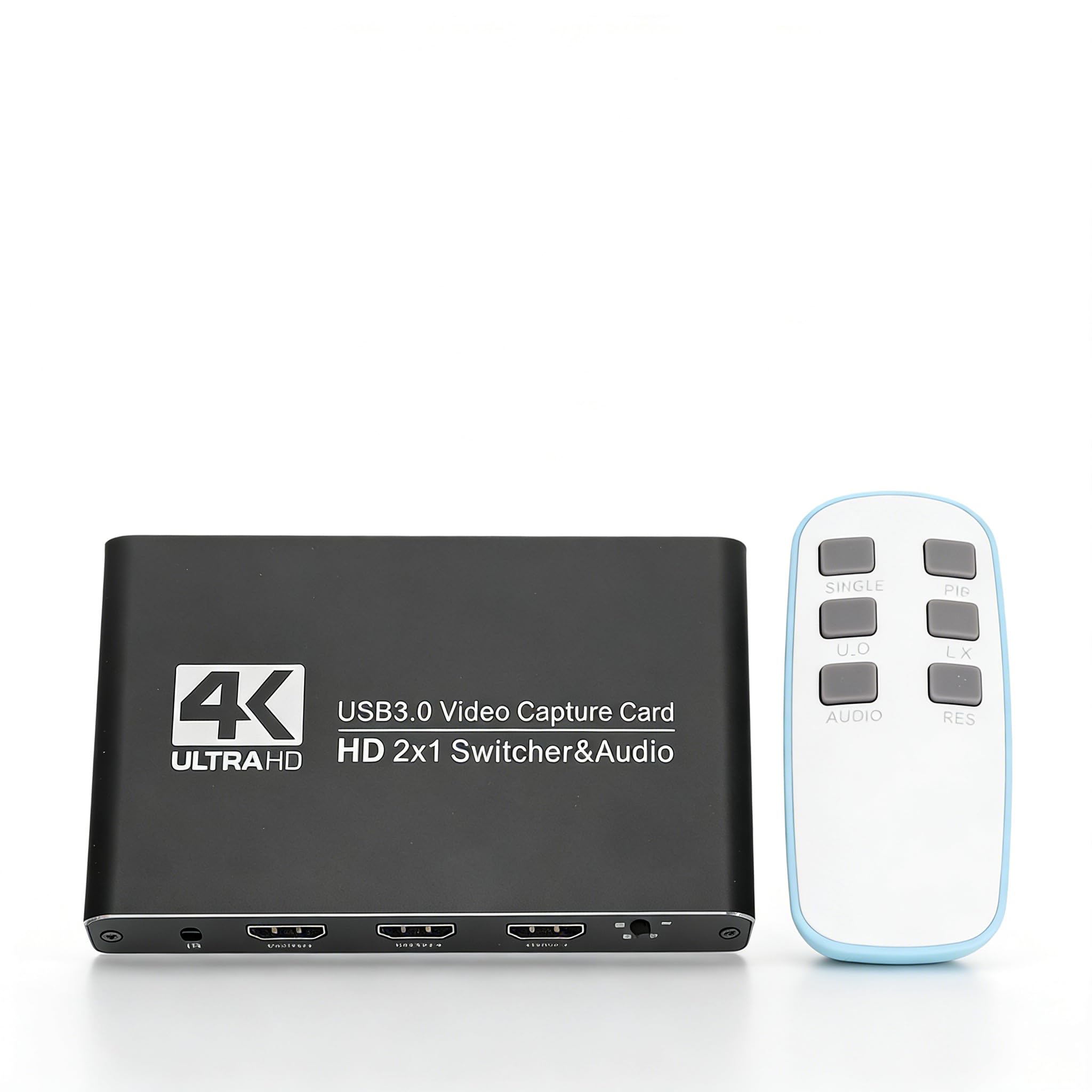 Dpofirs Tarjeta de Captura HDMI 4K para Streaming, Juegos, Conmutación de Entrada Dual, 4Kat.60Hz, Tarjeta de Captura de Audio y Vídeo con Control Remoto