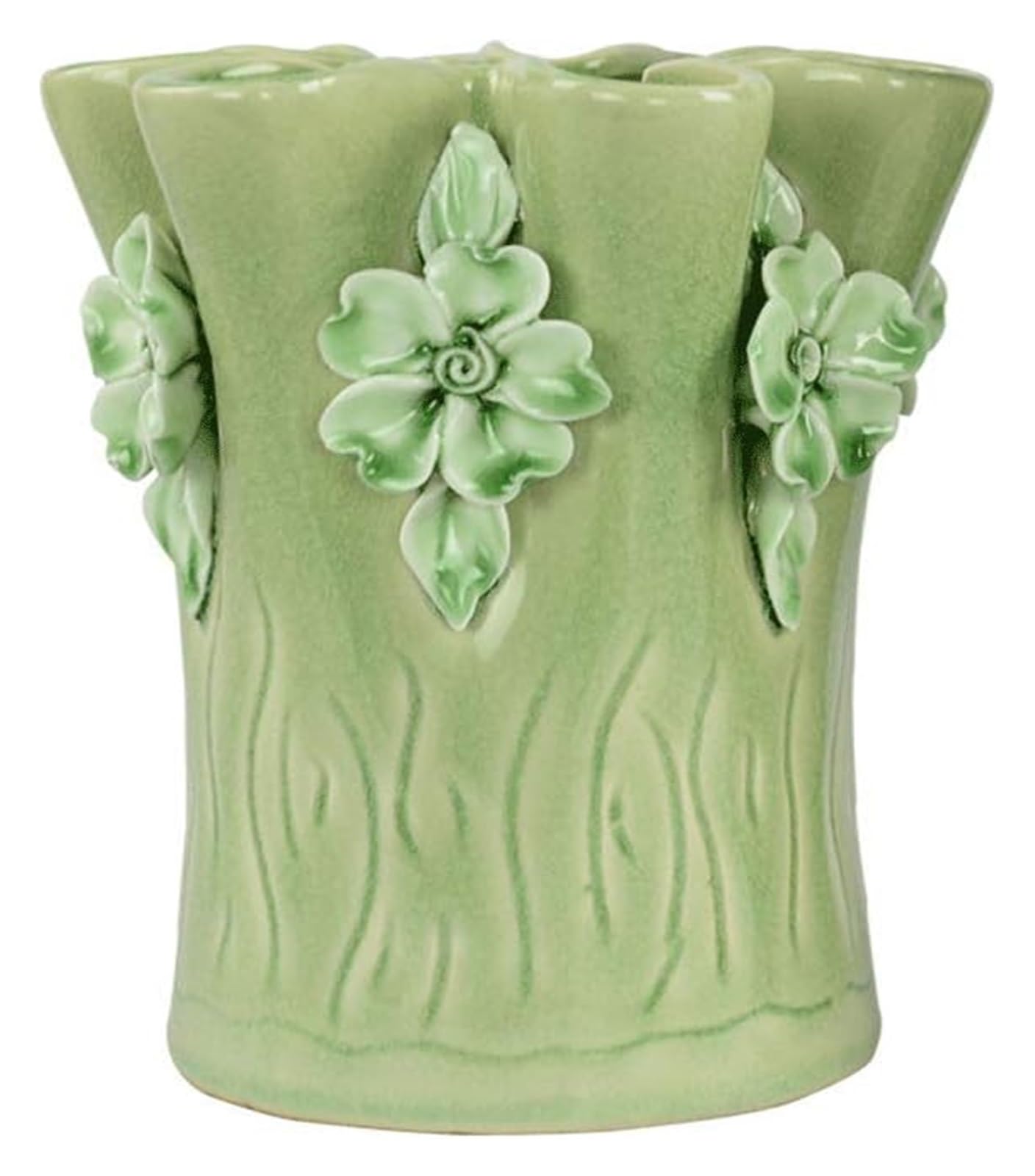 SnamicE Vase Tabletop Green Ceramic Vase Decoration Ornaments Garden Living Room Porch Floor Vase,Green-18cm*11cm