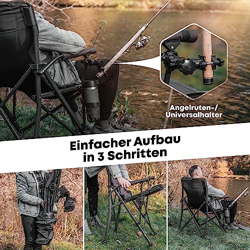 Angelstuhl Naturkönig Campingstuhl Faltbar Braun für Angeln und Camping
