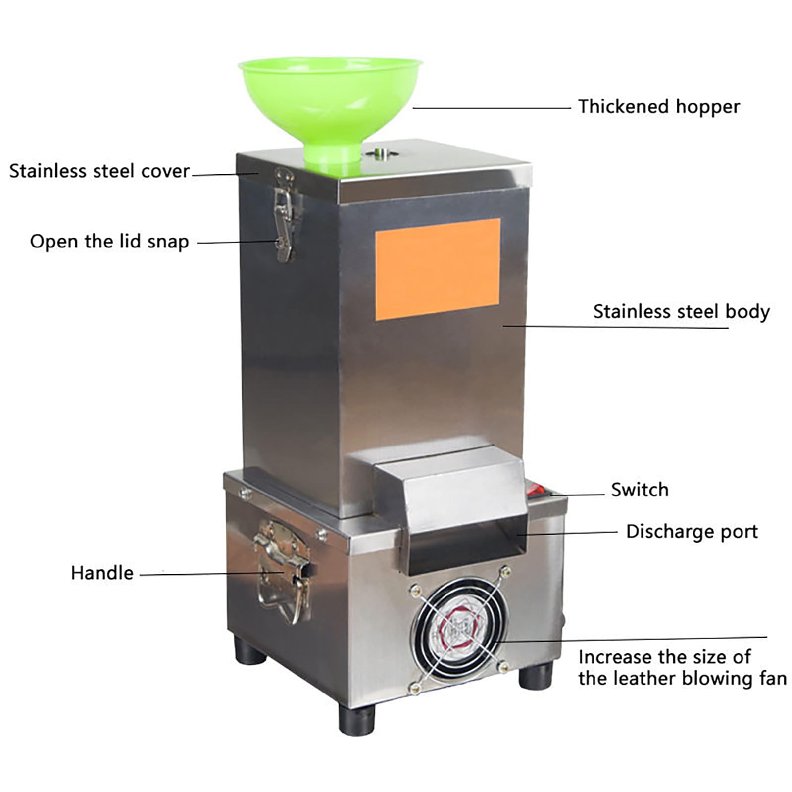 Pelapatate per Aglio, Pelapatate Professionale con Ampio Radiatore, Tecnologia di Pelatura Non Distruttiva, capacità Produttiva di 300 kg/h, Materiale in Acciaio Inossidabile, Smontabile per La