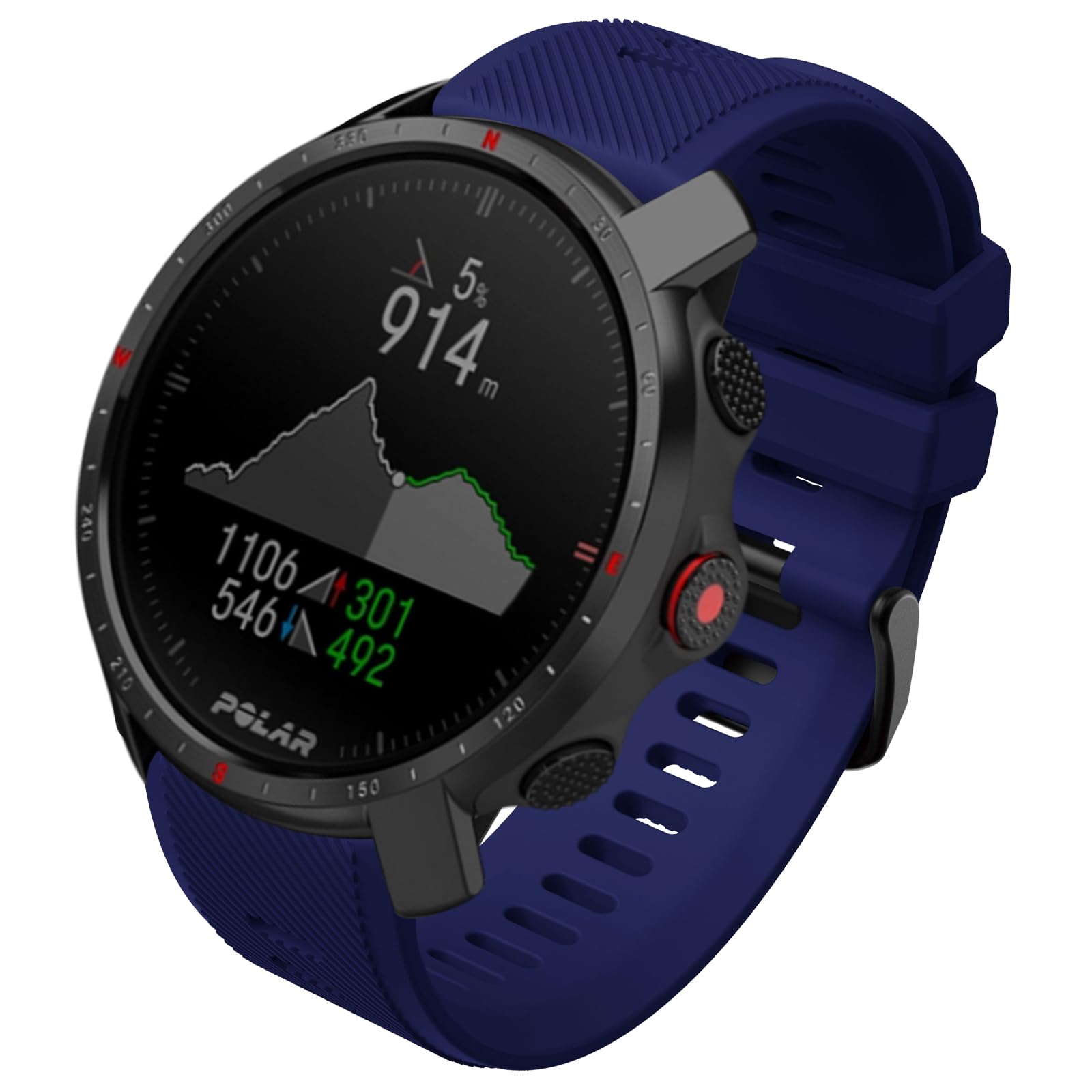BOJYS Silicone Strap, 22mm Soft Sport Replacement Wristband for Polar Vantage M Vantage M2, Grit X, Grit X Pro