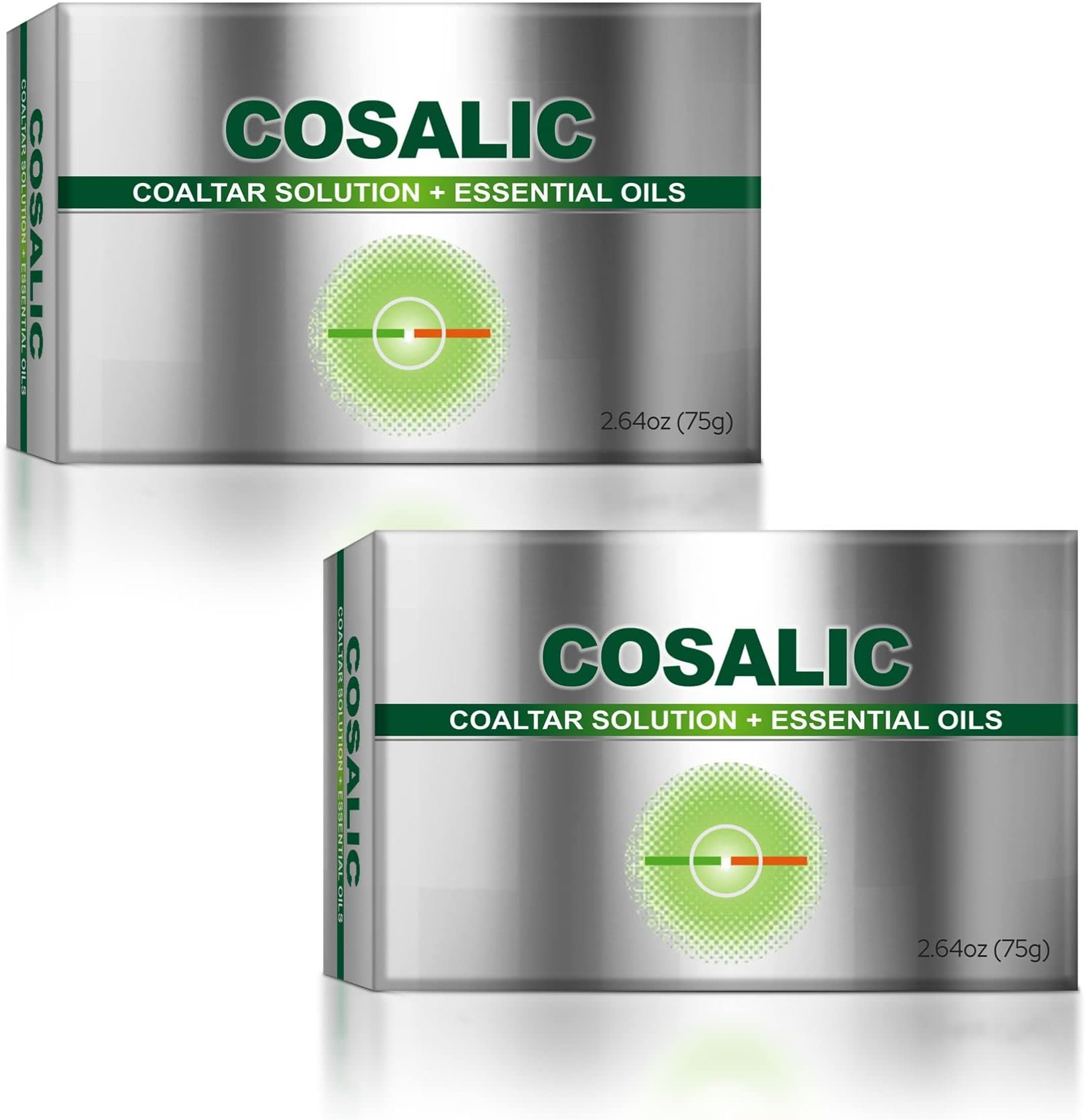 Cosalic Coal Tar Bathing Bar with Essential Oils (75 g / 2.64 oz) Pack of 2 - Gentle Cleansing Bar for Daily Use Supports Smooth Healthy Looking Skin with a Refreshing Feel