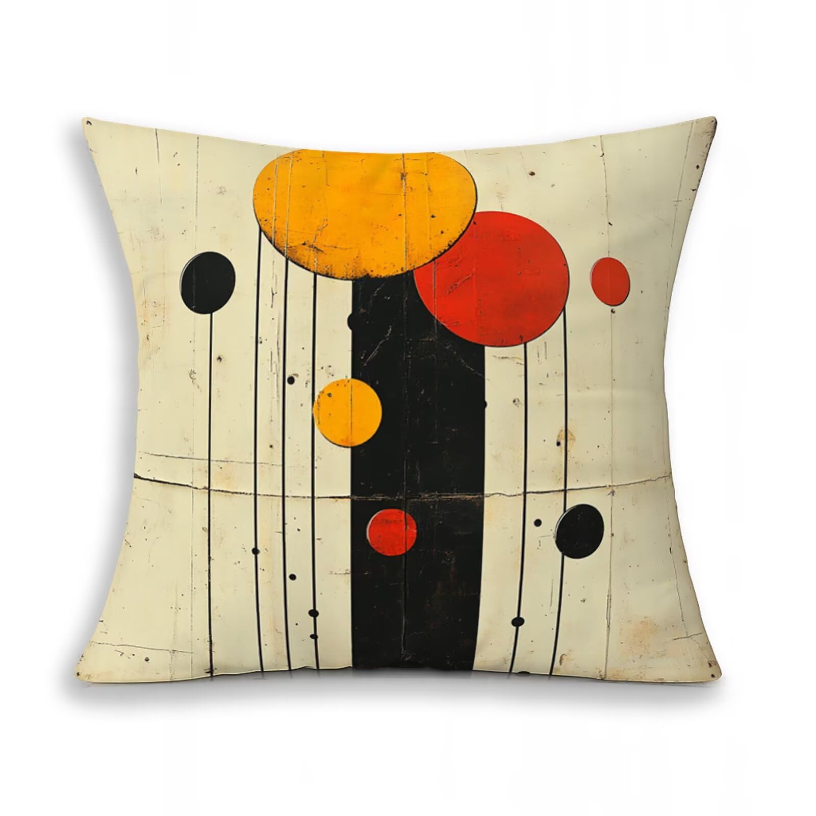 E-6827 abstrakcyjne poszewki na poduszki, zestaw 4 sztuk, 60 x 60 cm, artystyczne, dekoracyjne, z zamkiem błyskawicznym, miękkie kwadratowe poszewki na poduszki, na sofę, kanapę, do dekoracji salonu