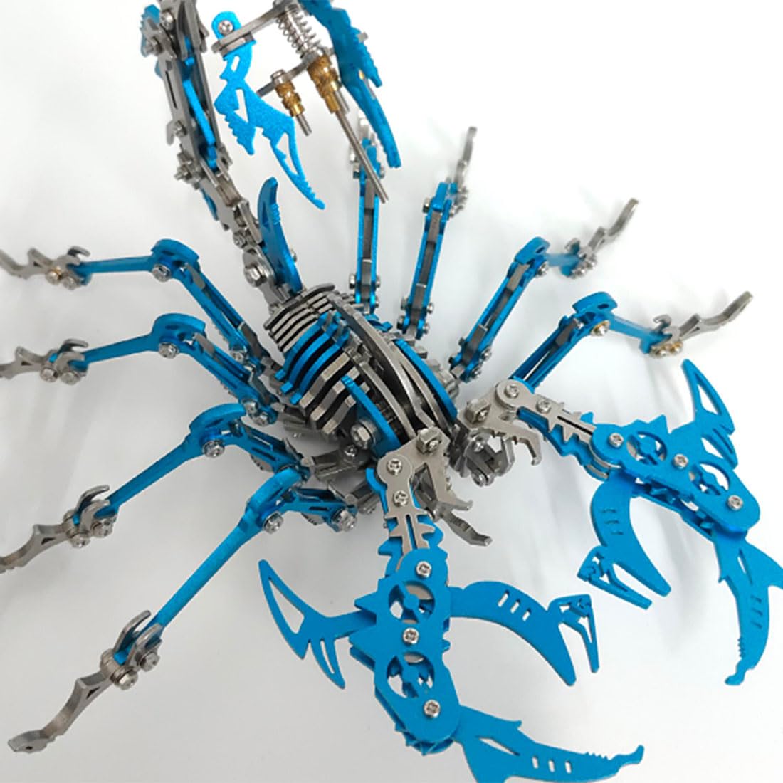 Puzzle 3D dla dorosłych, steampunk, mechaniczny skorpion, zestaw modelowy, DIY, metalowe puzzle, łamigłówki, rękodzieło, ozdoba na biurko, wersja zestawu, 430 szt., niebieskie