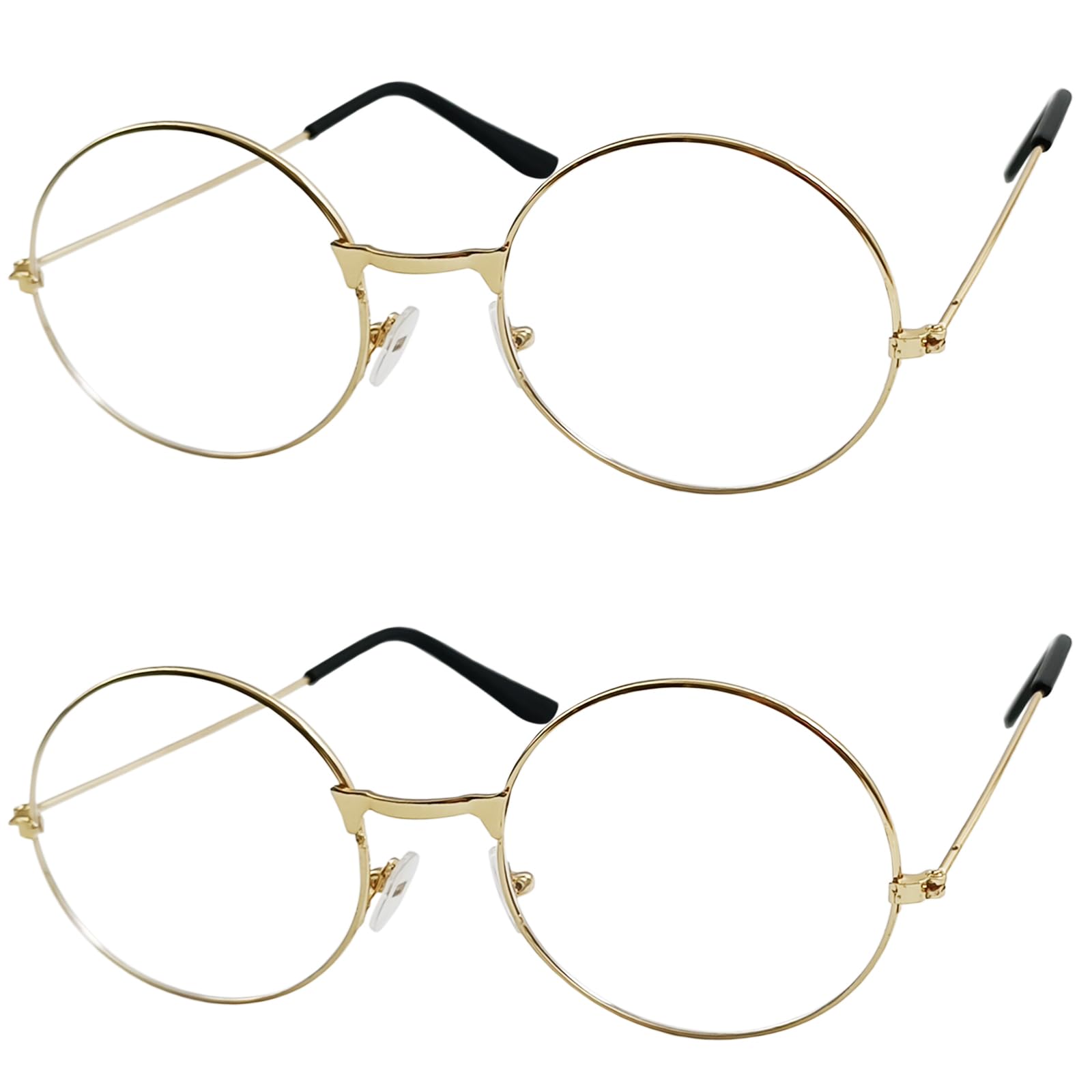 EaciTown 2 Pairs Old Man Glasses Old Lady Eyeglasses 100 Day of School Costume Wizard Glasses Halloween Costume Magic Style