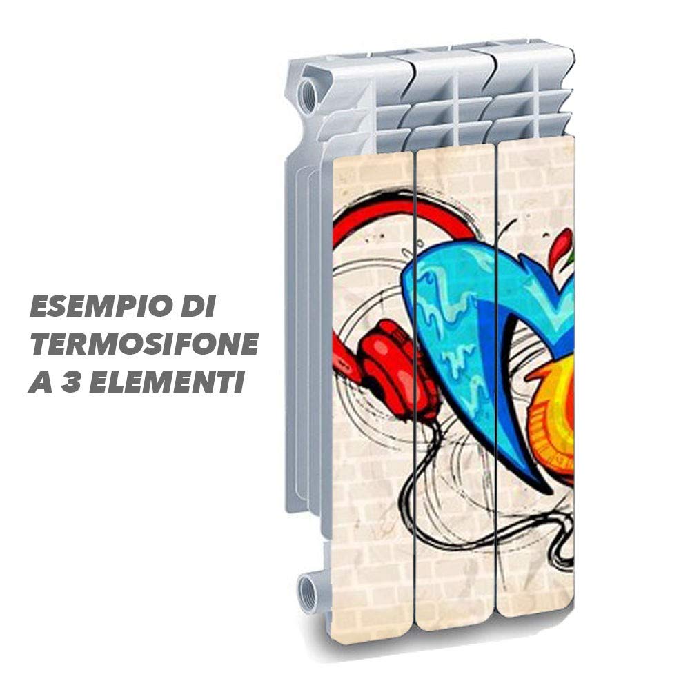 Termosifone MUSIC MURALES Rivestimento Adesivo Laminato Stickers Termosifone Wrapping Interior Design