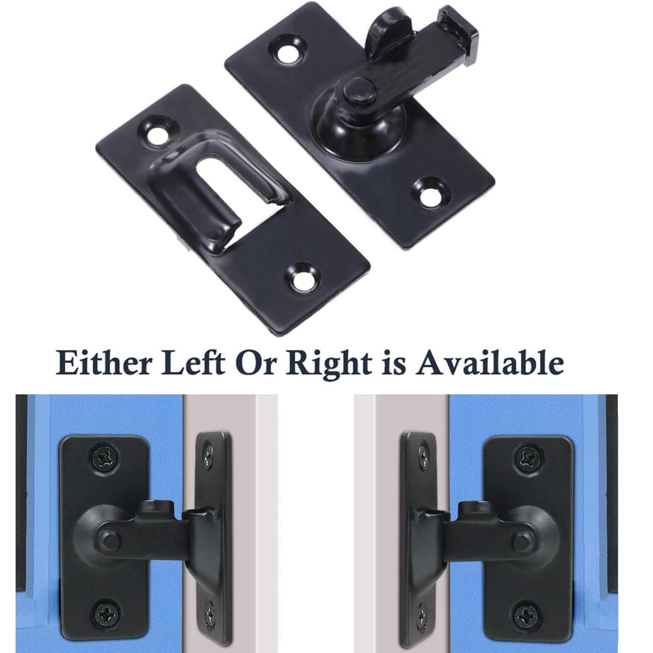 Loquet De Verrouillage De Porte Coulissante à Angle Droit En Acier Inoxydable à 90 Degrés, Boucle De Pliage (noir) | Leroy Merlin