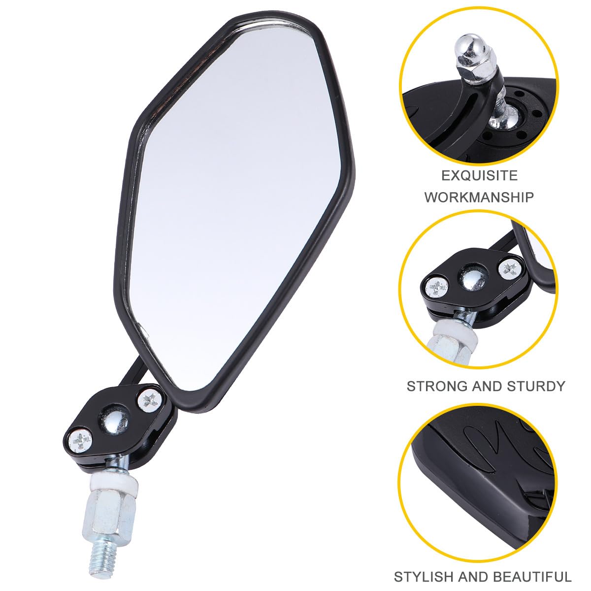 Specchietto Retrovisore Moto 1 Paio in Lega di Alluminio Nero