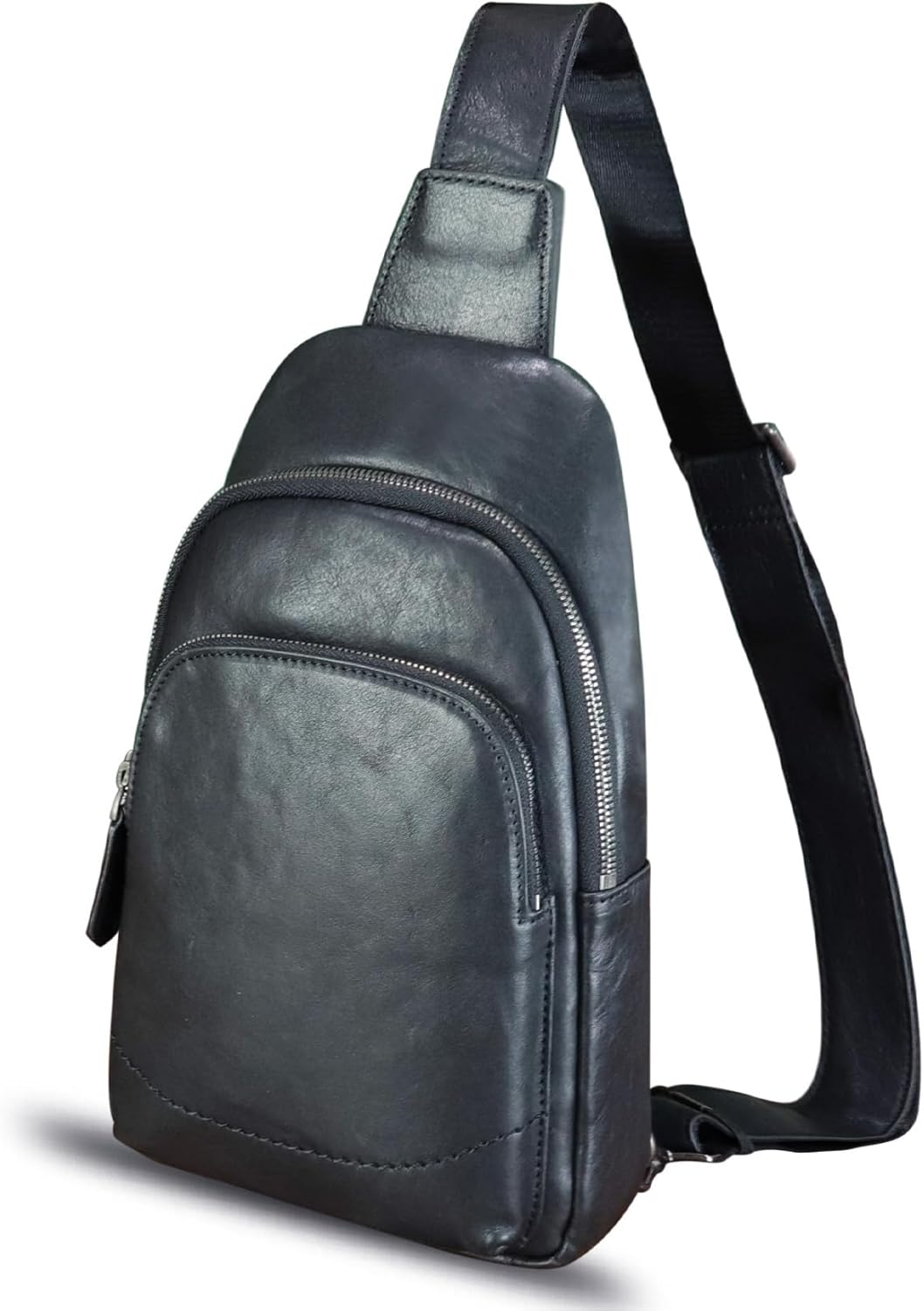 Genuine Leather Sling Bag for Women and Men - Vintage Sling Purse Backpack Shoulder Crossbody Chest Bag - Image 2