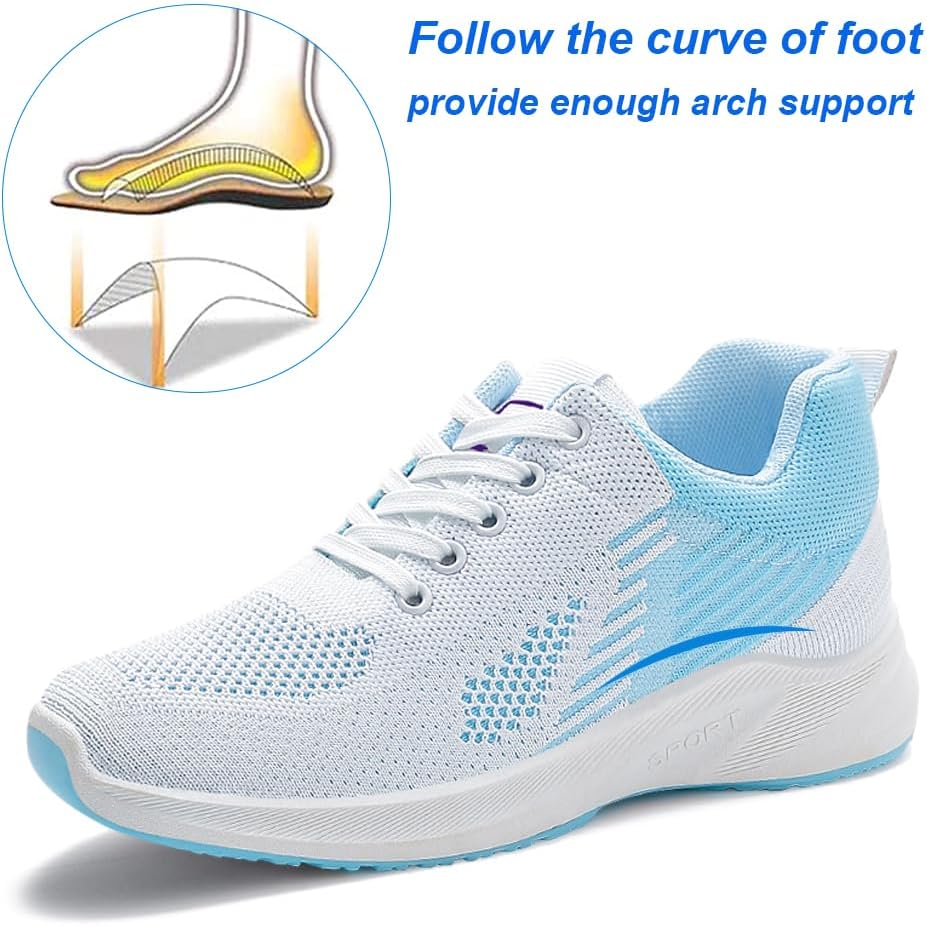 Padgene Womens Sneakers Lightweight Tennis Walking Shoes Sports Running Shoes for Woman Mesh Breathable Gym Fashion Sneakers Athletic Comfortable Casual - Image 8