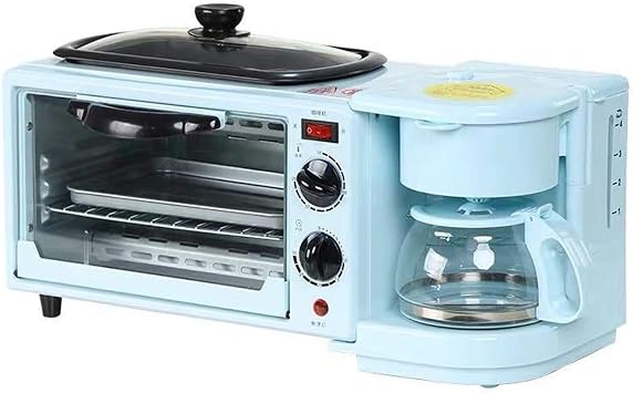 Multifunction Breakfast Machine with Mini Toaster Electric Oven, 3 in 1 Breakfast Maker Station, Breakfast Egg Sandwich MakerBlue