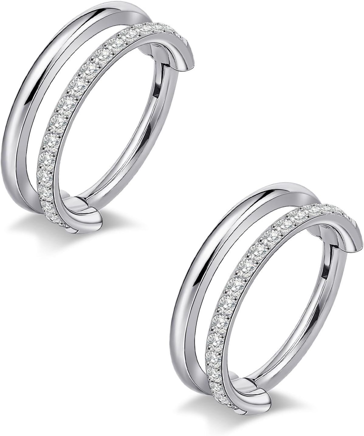 limerencia G23 Titanium Nose Earrings, 2PCS 6mm/8mm/10mm Implant Grade Hoop Rings, 16G 18G Hypoallergenic Septum Cartilage Helix Daith Conch Tragus Piercing Jewelry for Men Women