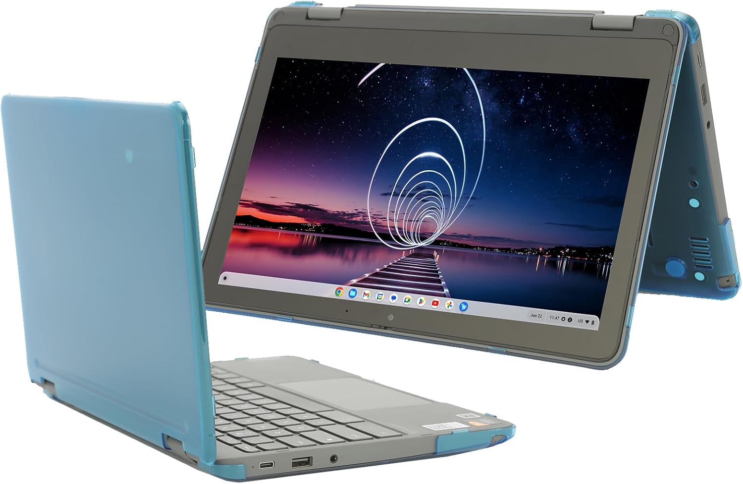 mCover Hard Shell Case ONLY Compatible for 2023~2024 11.6" Lenovo Chromebook 300E Yoga Gen4 / 100E Gen 4 Laptop (NOT Fitting Any Other Lenovo Models) - Aqua