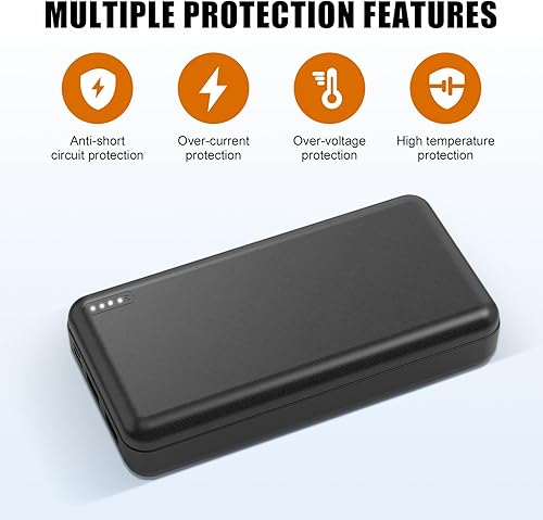 Miniatura 5 de 20000mah - Chaleco eléctrico con calefacción de 5V/2A, batería externa para calefacción, chalecos, chaquetas, sudaderas, pantalones para hombres y