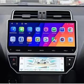 Android 13 Radio for Toyota Prado 2018-2023 Stereo Upgrade 8 Core 12.3 inch IPS Screen 8 Core 4G+64G Built-in Wireless Carplay/Android Auto
