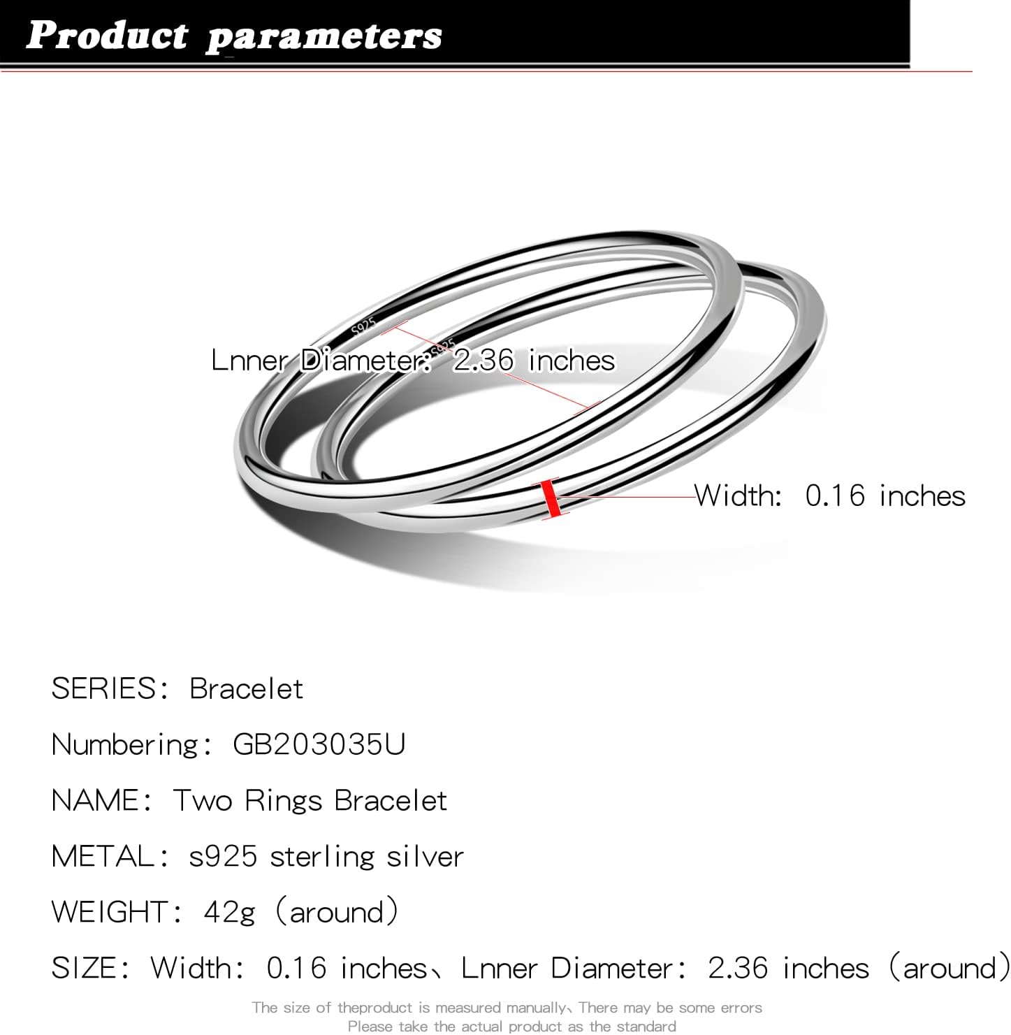 H&Beautimer 925 Sterling Silver Italian Handmade Minimalist 4MM Bracelet for Women Charm Jewelry 60-65MM Bangle 1/2/3 Set Birthday Gift - Image 2