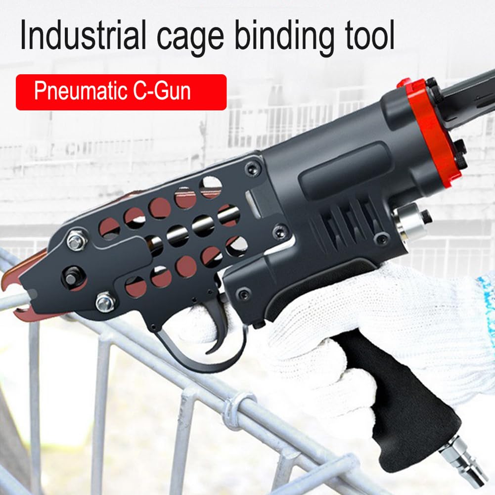 Pistola neumática de anillo de cerdo, herramienta de alicates de aire para jaulas de alambre, cercas y fabricación de asientos, eficiente y duradera para varias aplicaciones, fácil de usar, compatible