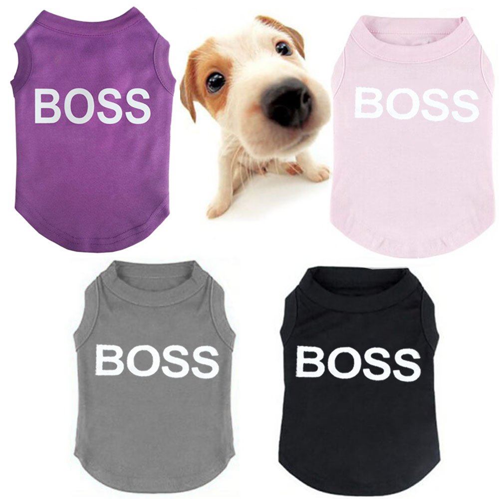 Amazon.co.jp: ペット服 犬服 ドッグ ベスト ペット用品 BOSS 英字 犬