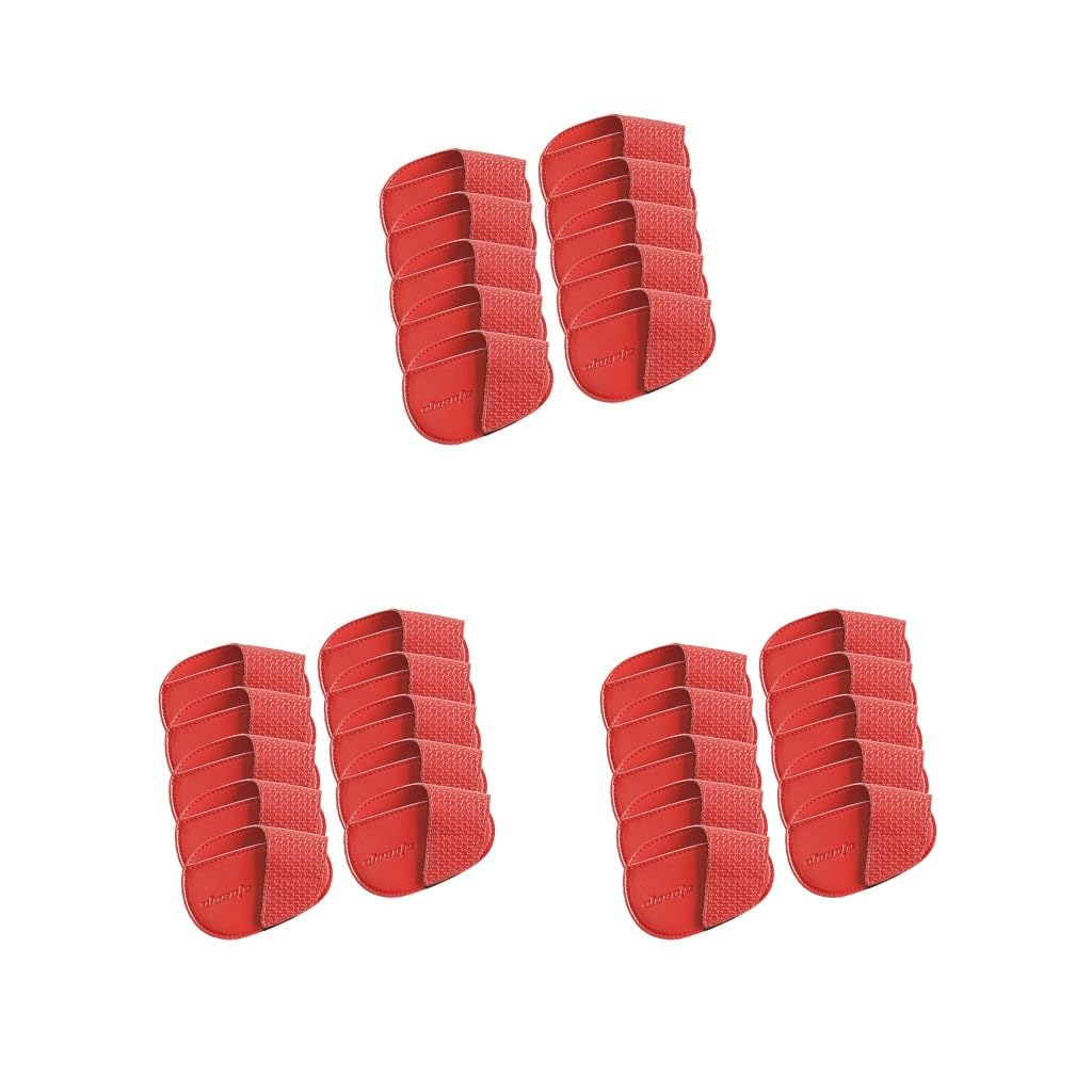 Juego de 10 fundas de poliuretano para palos de golf, portátiles, para deportes, viajes, golf, entrenamiento, color rojo