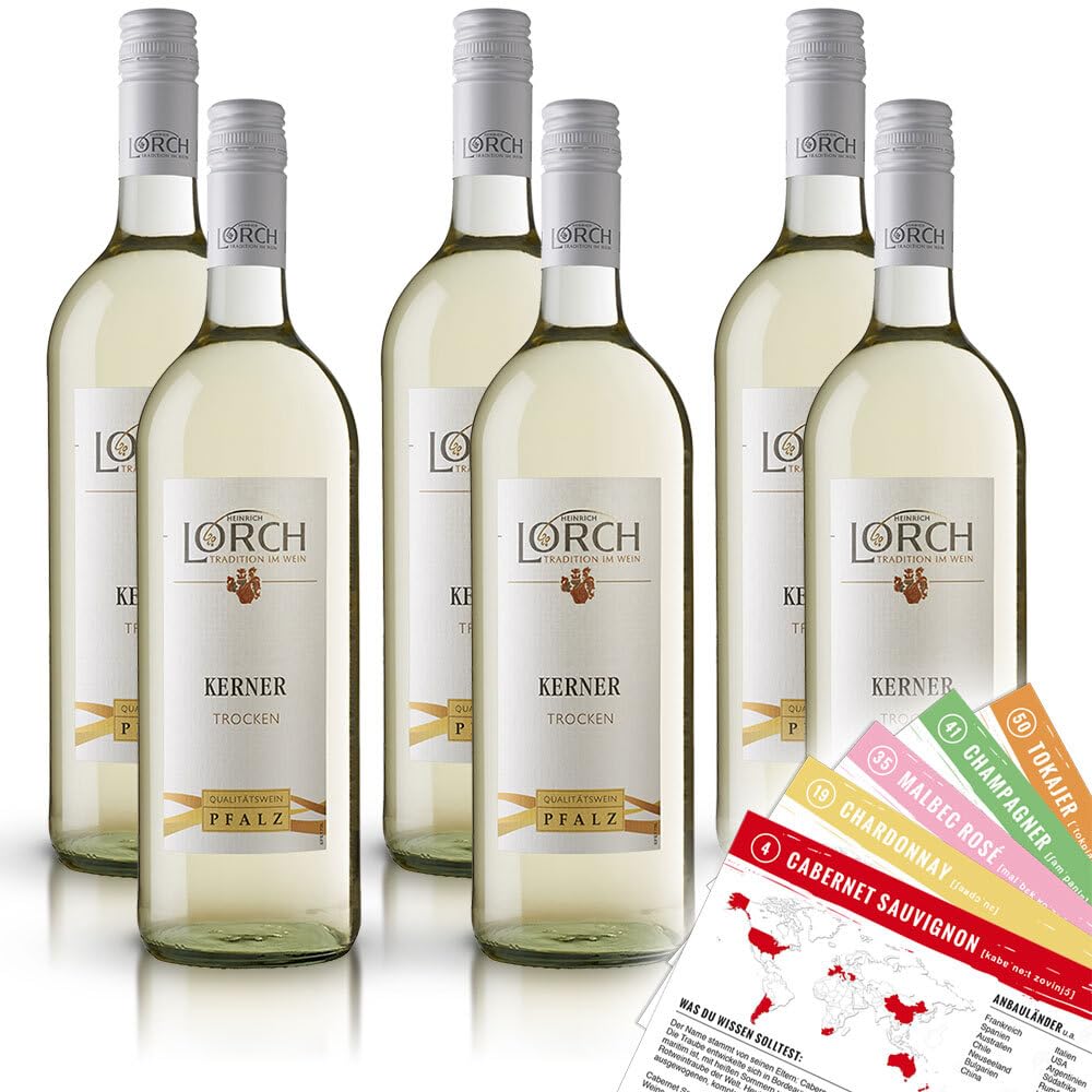Lorch Kerner QbA, trocken, sortenreines Weinpaket + VINOX Winecards (6x1,0l)