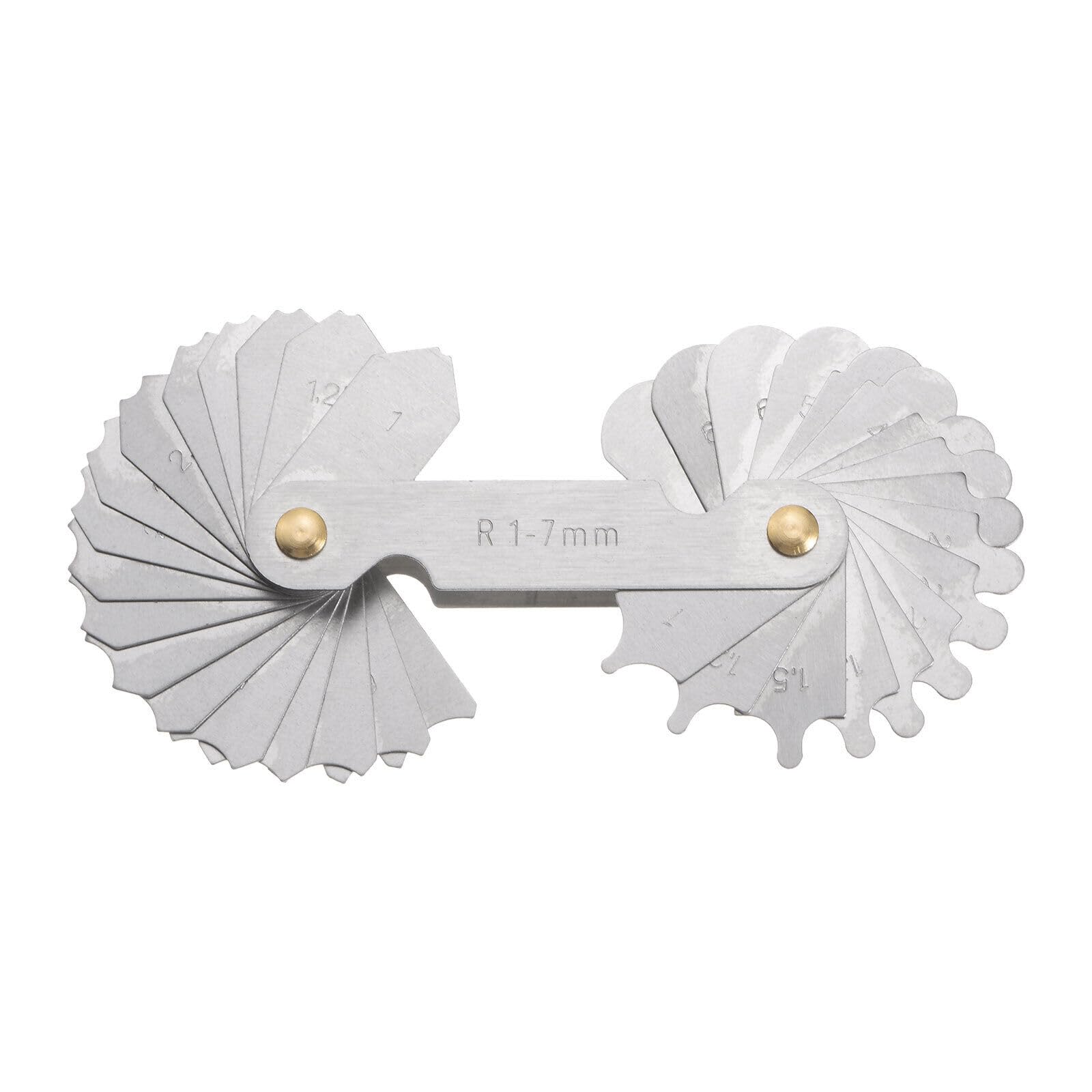 Tool Parts and Accessories R1-7 Radius Gauge Alloy Steel Radius Fillet Gauge Portable Measuring Tool (#CN-140824-11517)