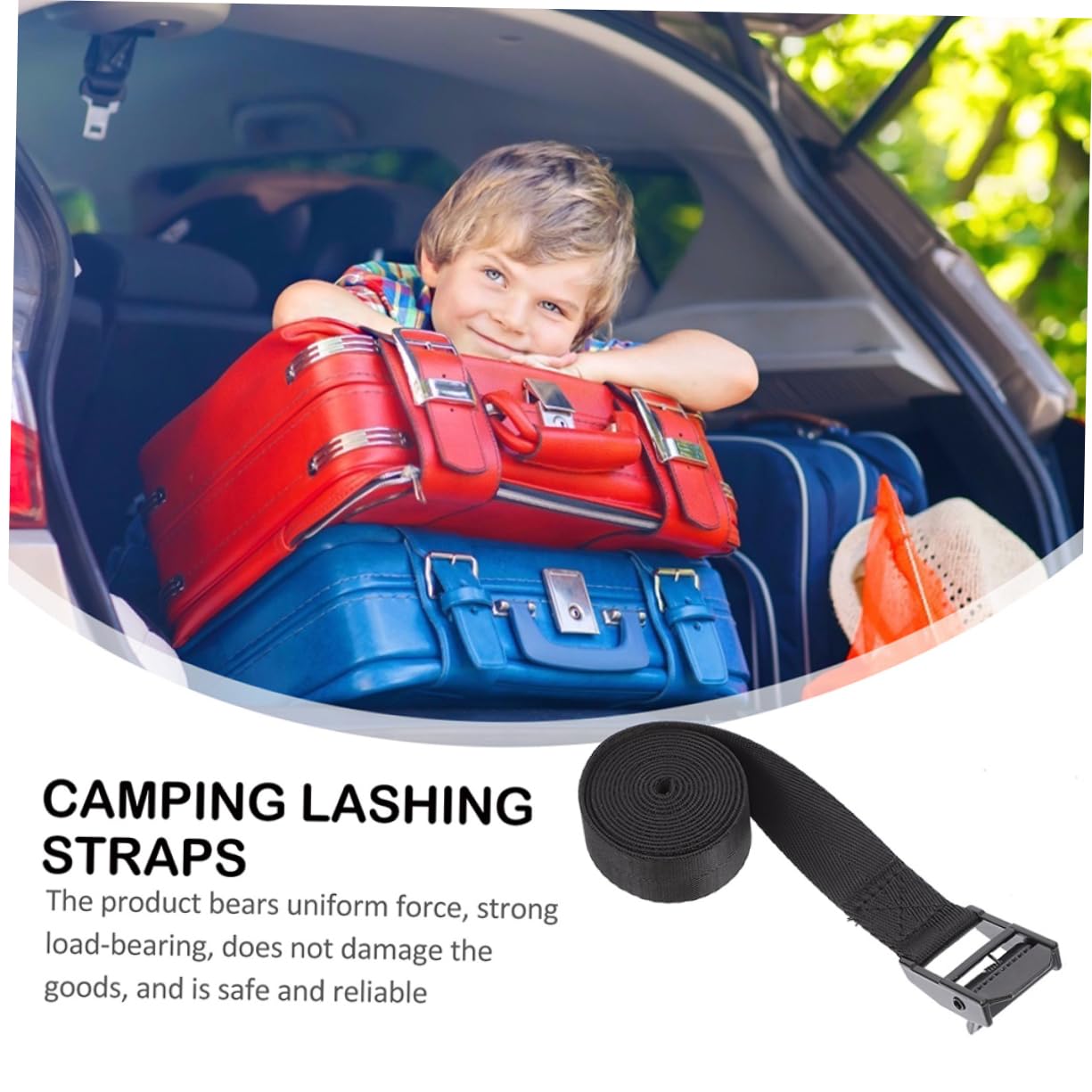 Anneome Adjustable Lashing Straps Ratchet Tie Down Straps for Cars Trucks Rvs Cargo Lightweight Nylon Material