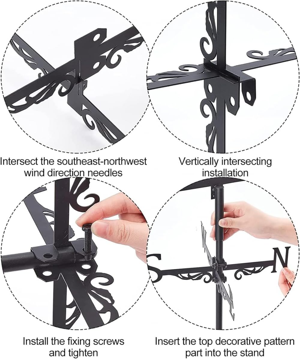 Veleta de jardín de Metal con Forma de Caballo Corriendo, Ideal para Exteriores, Patios, con Montaje en Techo de Hierro Forjado. Indica la dirección.