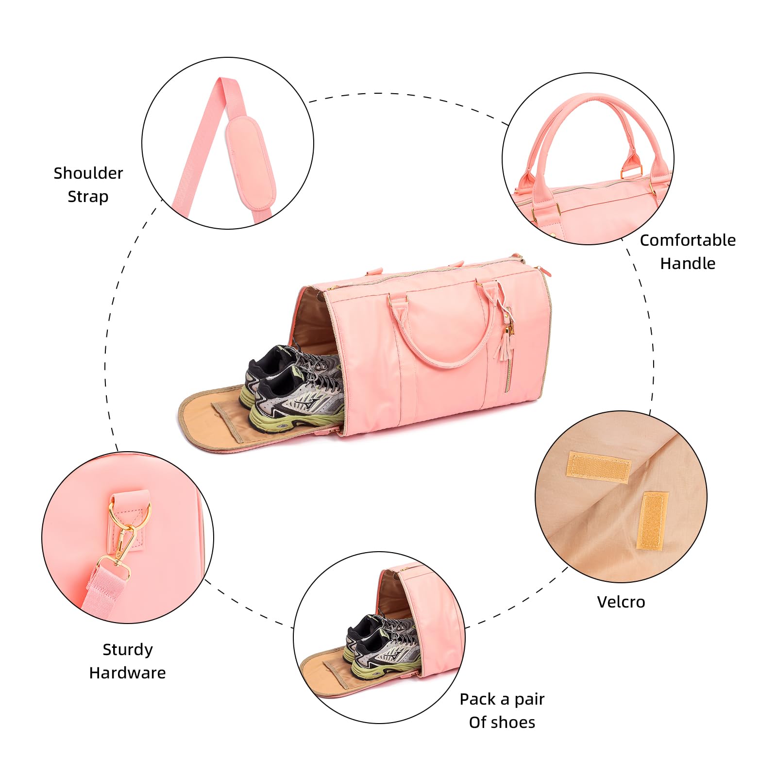 Borsa per indumenti da portare con sé, borsone da appendere per abiti, valigie, borse da viaggio con tracolla, per uomini e donne