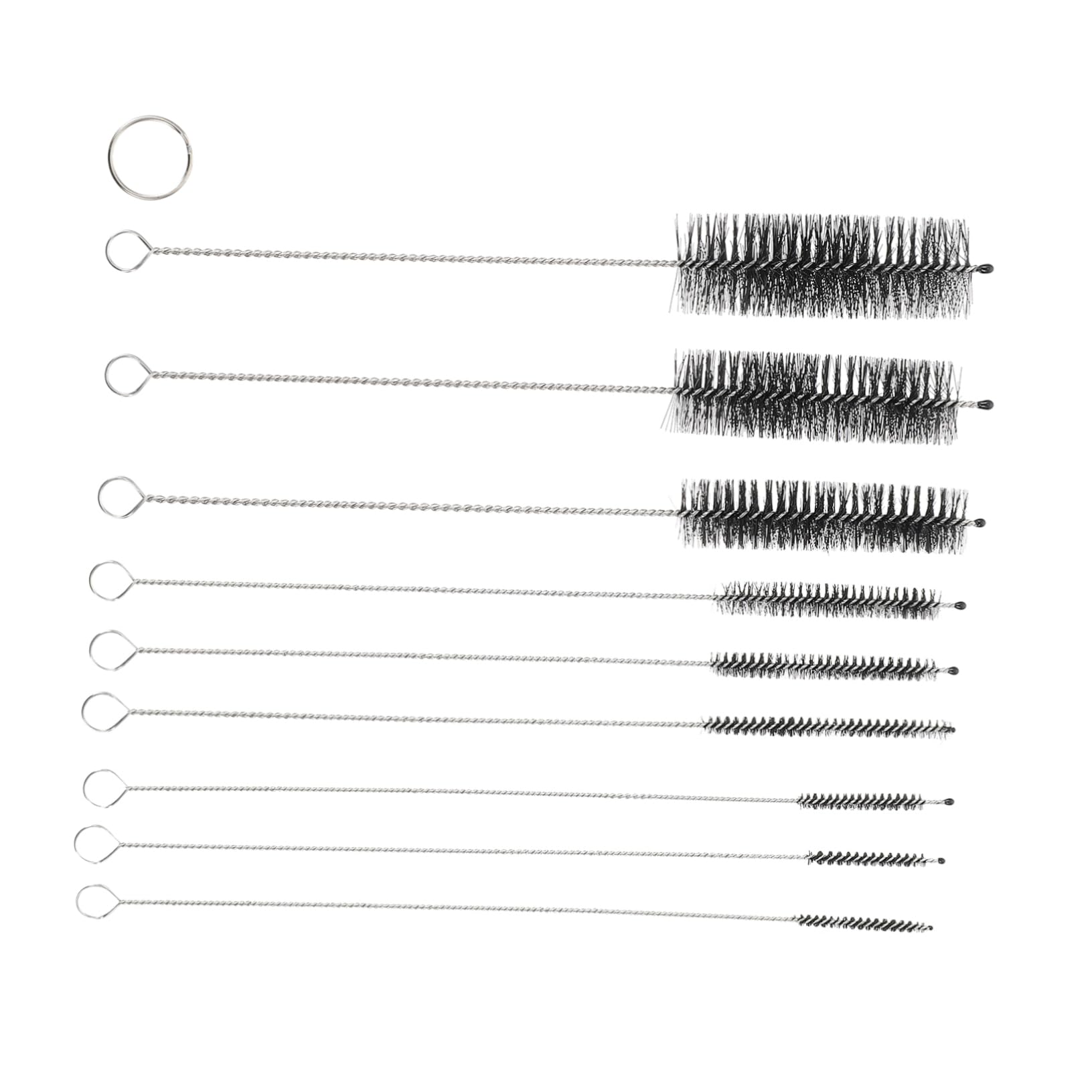 KICHOUSE 9pcs Cleaning Brush Set of 9 Straw Cleaner Brush Cleaning Supply Bottle Cleaner Brush Water Mug Milk Bottle Brush Tube Cleaning Brush Cup Brush Stainless Steel Black
