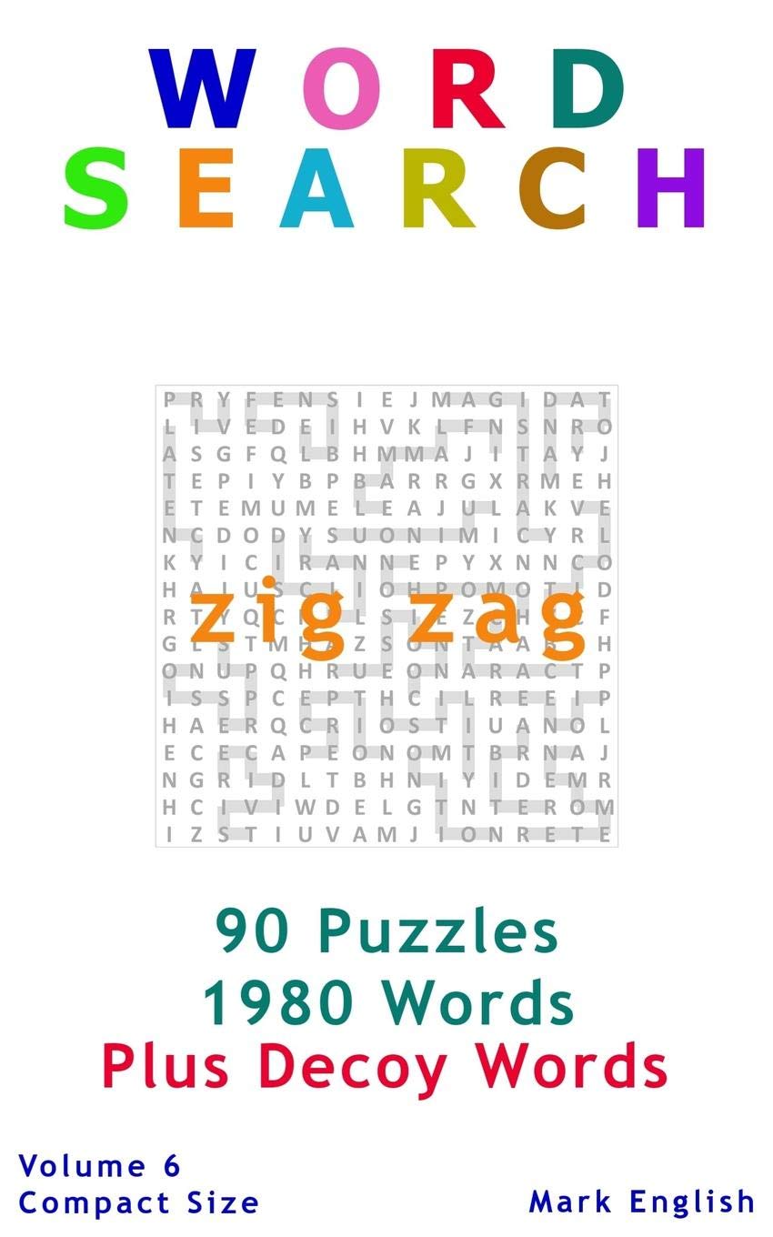 Word Search: 90 Puzzles, 1980 Words, Plus Decoy Words, Volume 6, Compact 5"x 8" Size (Compact Word Search Books)